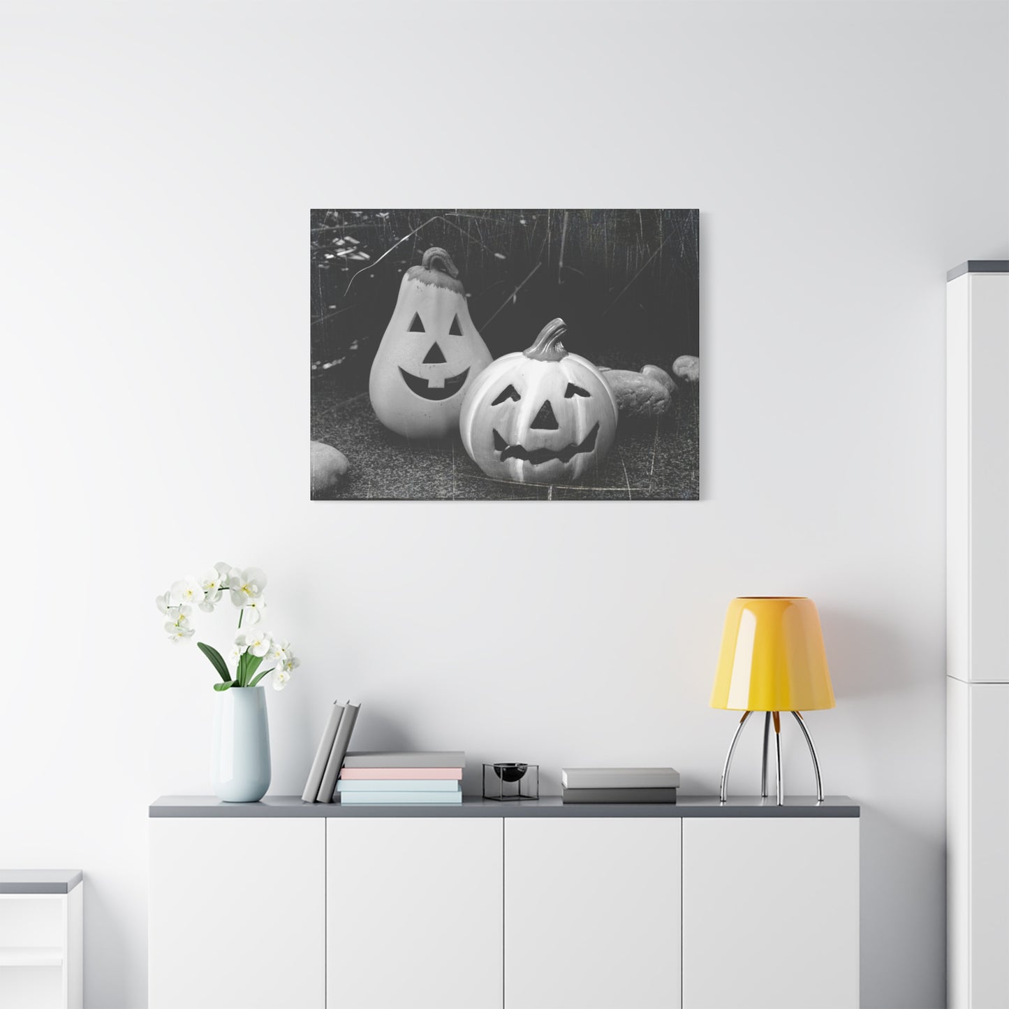 Halloween Pumpkin Canvas Wall Art, Spooky Home Decor, Fall Decoration, Autumn Art, Halloween Gift
