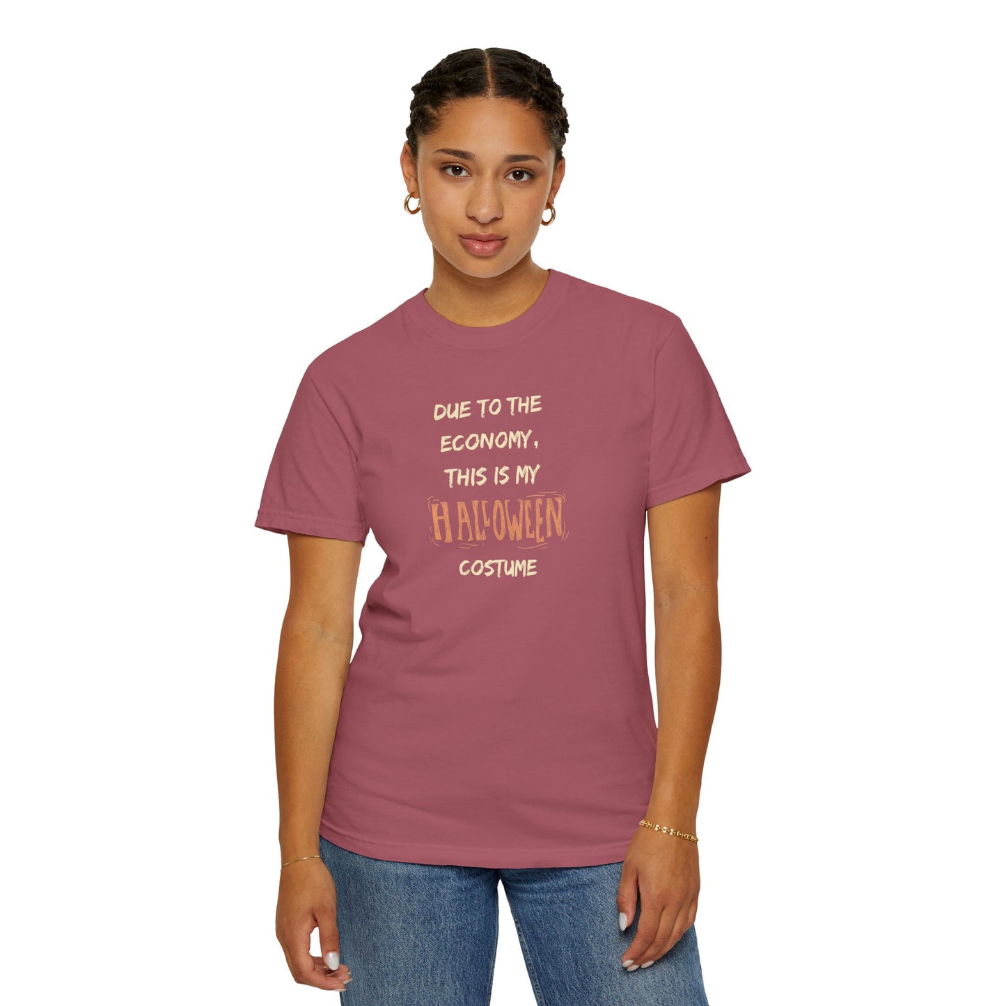 Humorous Halloween T-Shirt, Funny Costume Tee, Unisex Garment-Dyed Shirt, Casual Halloween Apparel, Gift for Halloween Celebrations