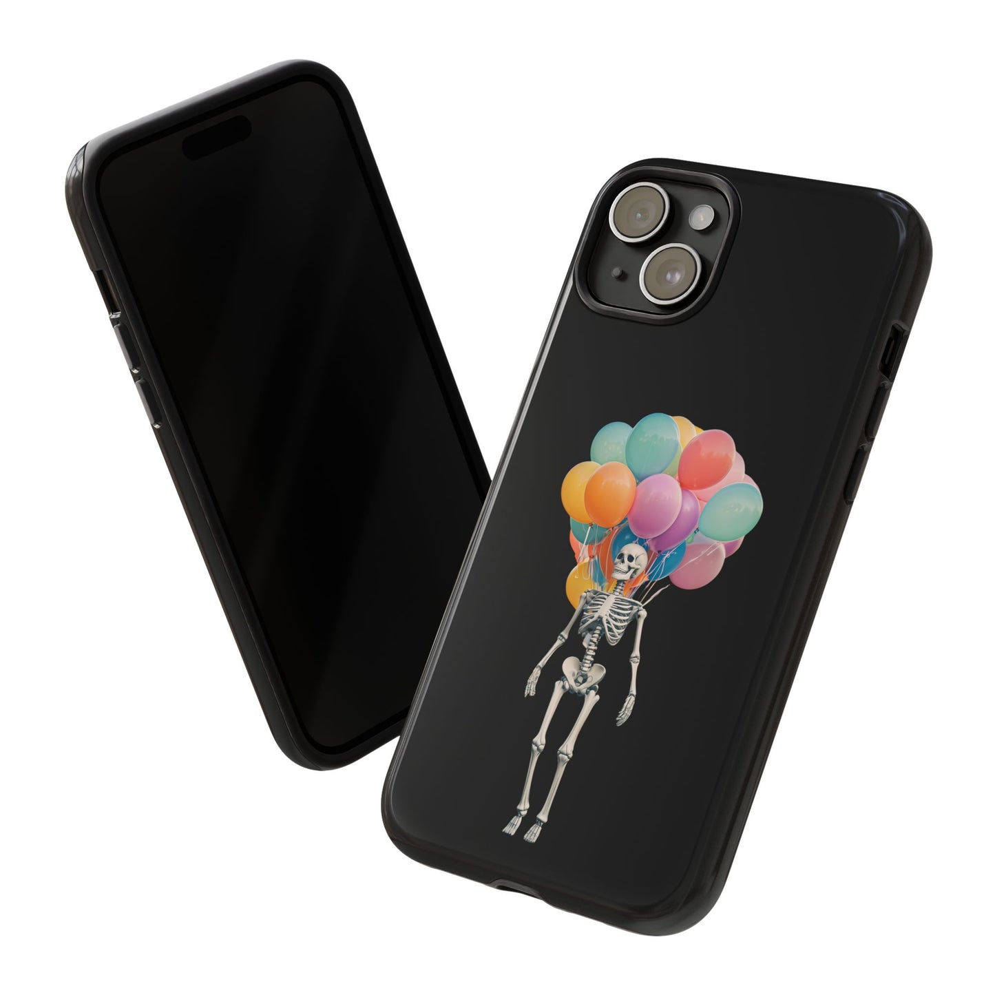 Skeleton Balloon Phone Case, Fun Halloween Gift, Unique Skeleton Design, Cute Phone Cover, Spooky Decor