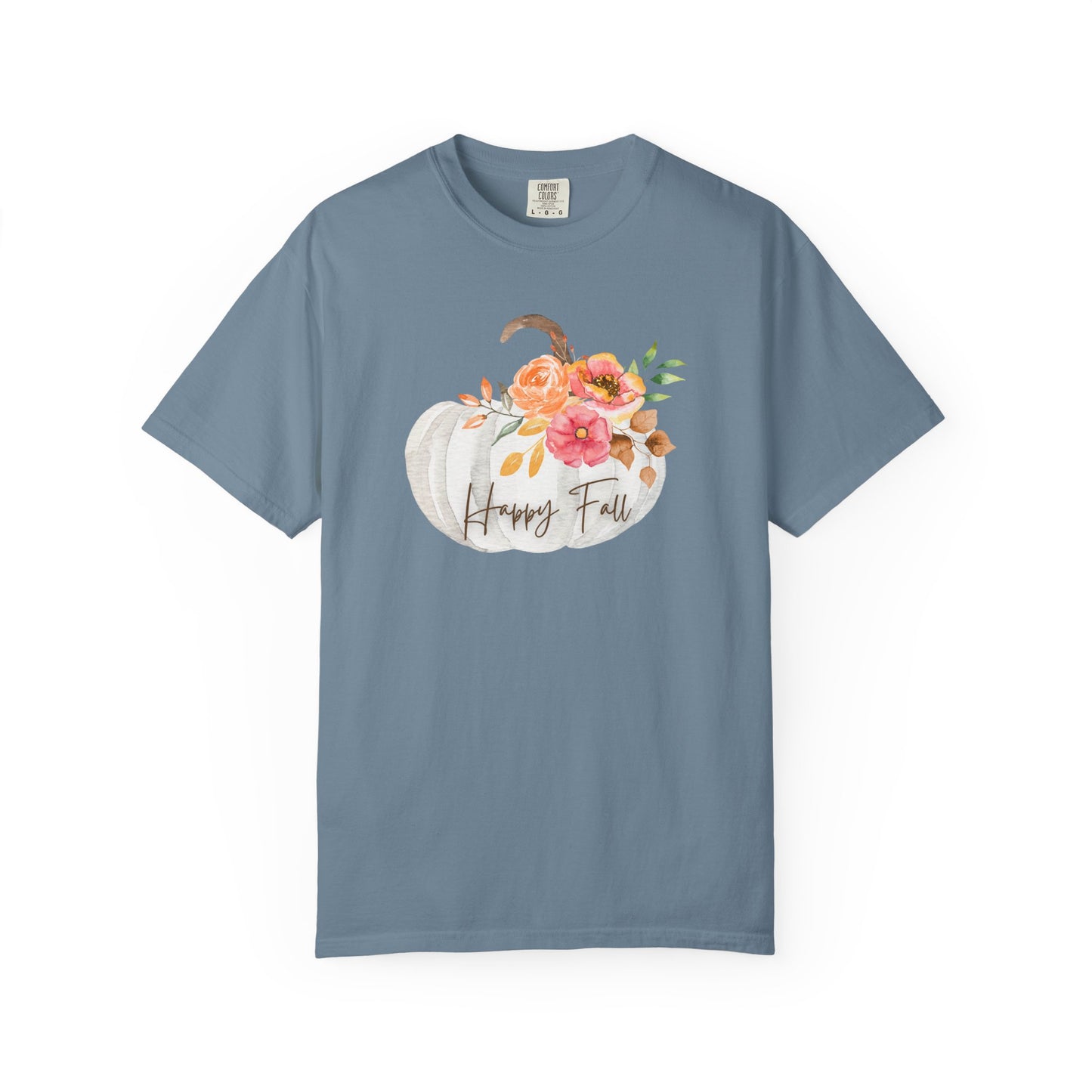 Happy Fall Pumpkin T-Shirt | Unisex Garment-Dyed Tee for Autumn, Thanksgiving, Fall Fashion, Pumpkin Lovers, Seasonal Style