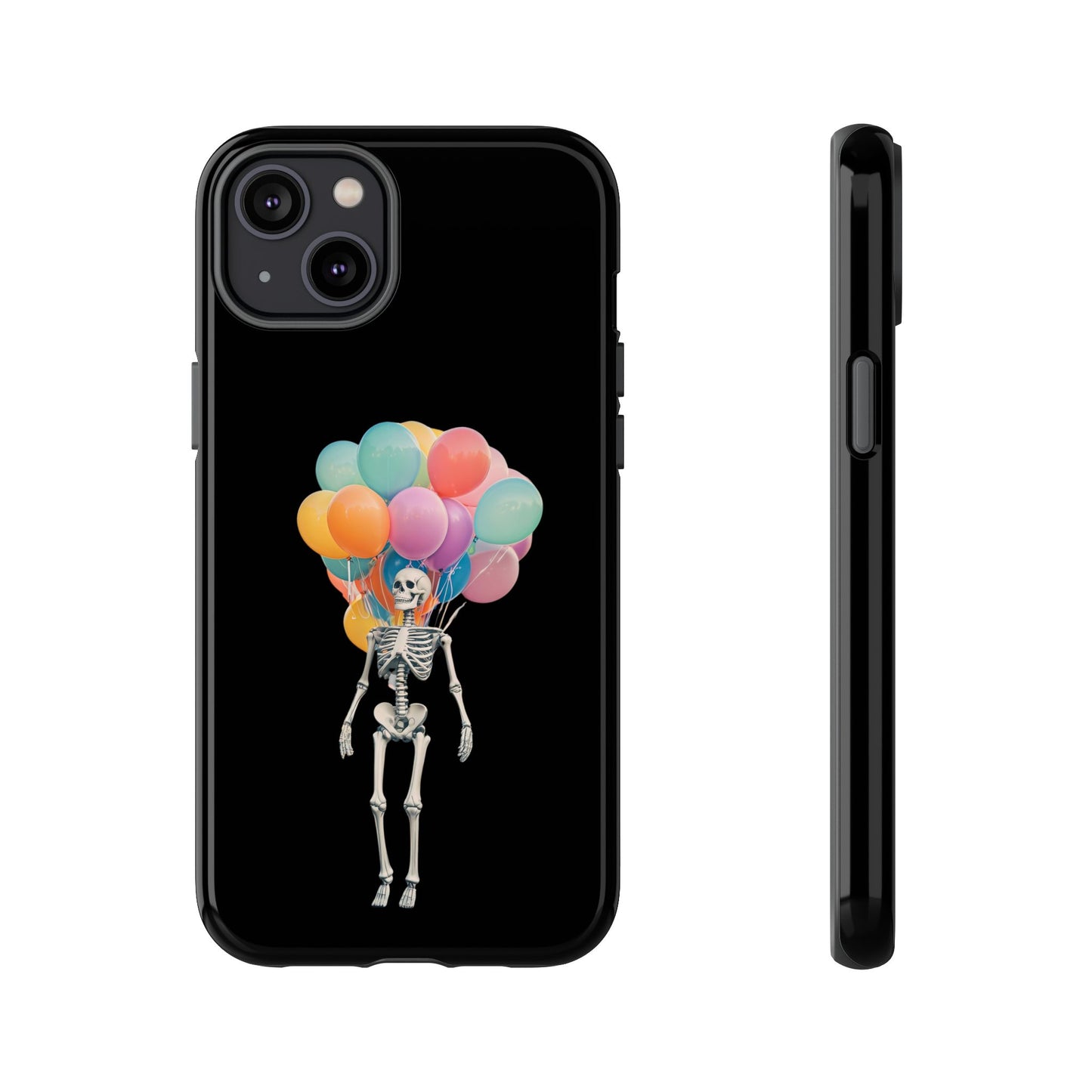 Skeleton Balloon Phone Case, Fun Halloween Gift, Unique Skeleton Design, Cute Phone Cover, Spooky Decor