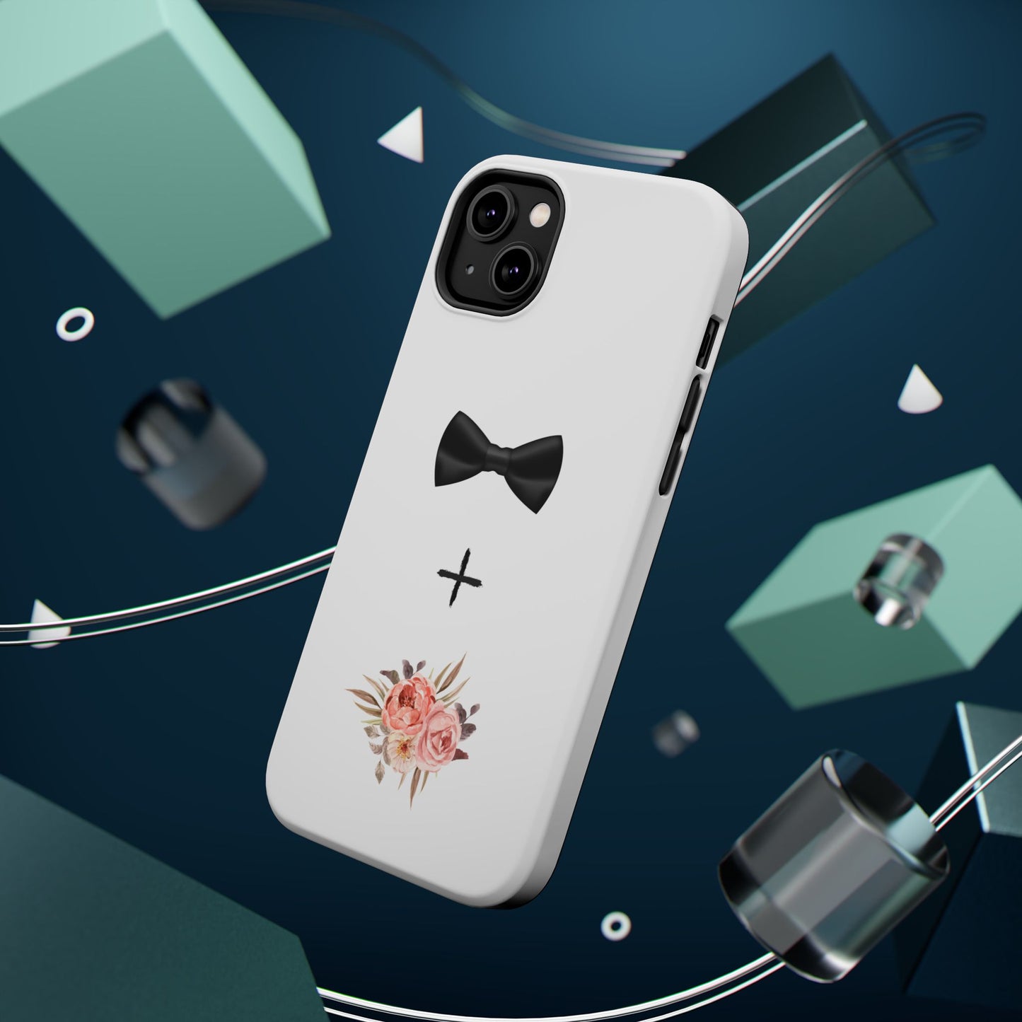 Floral Bow Tie Magnetic Tough Case - Elegant Phone Protection