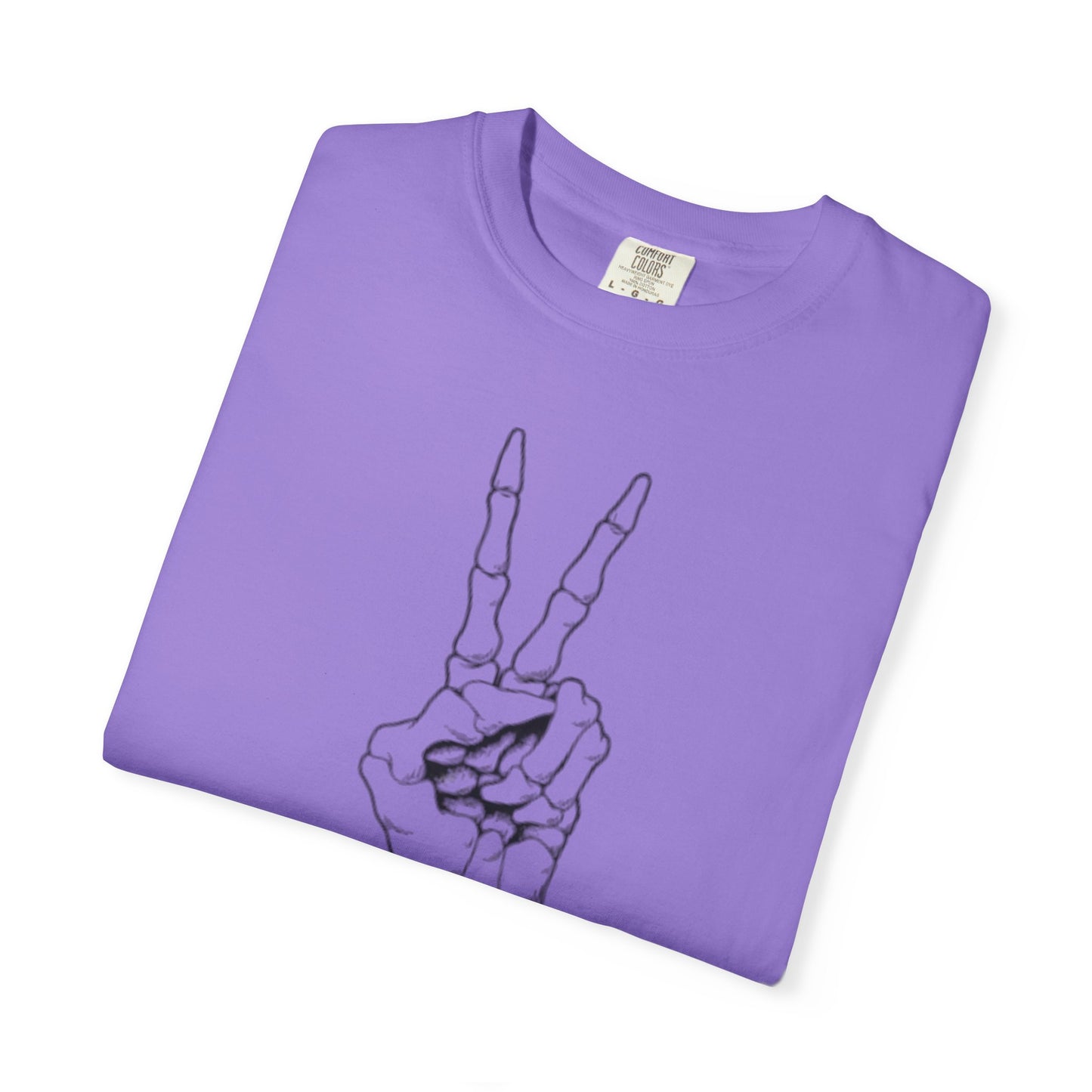 Peace To Death Unisex Garment-Dyed T-Shirt, Soft Graphic Tee for Casual Wear, Perfect for Earth Day, Music Festivals, and Relaxed Outings