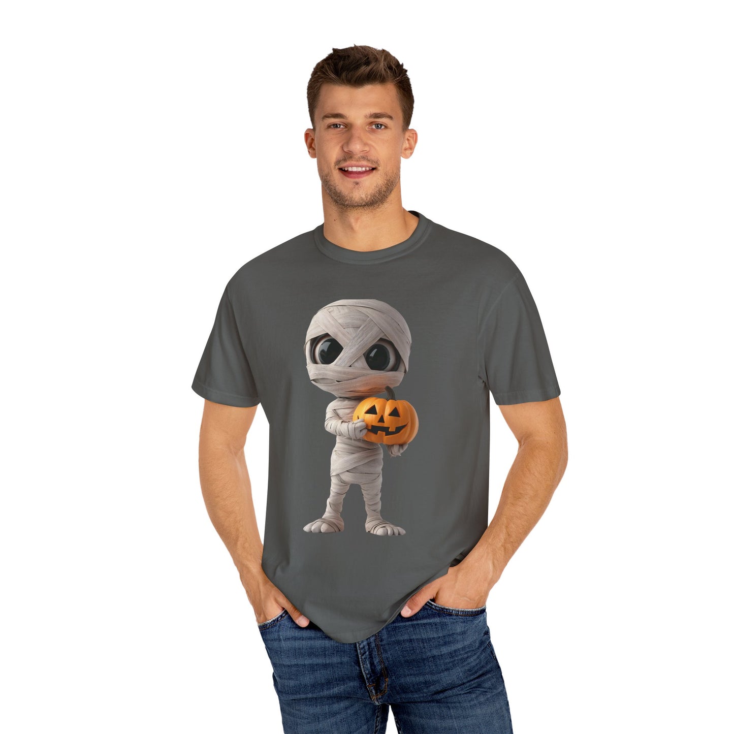 Halloween Mummy Pumpkin T-Shirt, Unisex Graphic Tee, Spooky Season Apparel, Halloween Costume Top, Fall Festival Shirt