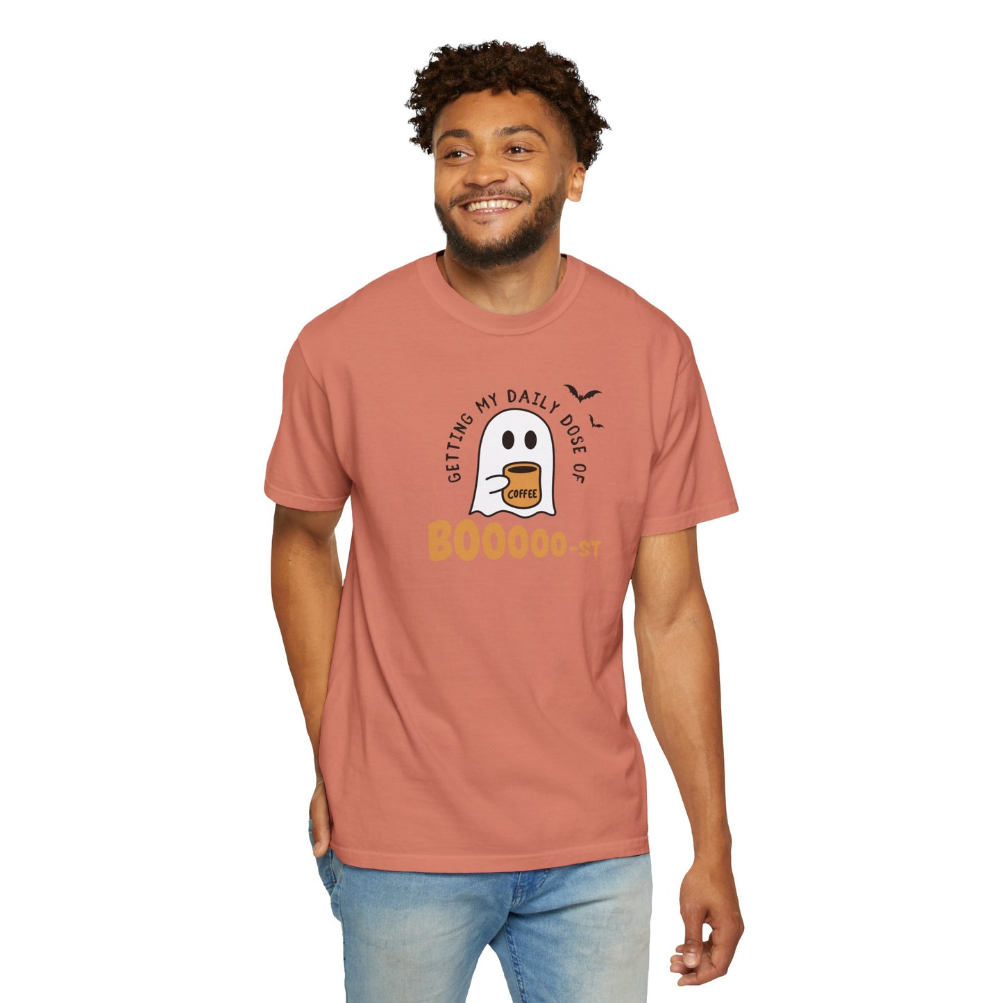 Spooky Coffee T-Shirt, Halloween Shirt, Ghost Tee, Unisex Graphic Tee, Fun Relaxed Wear