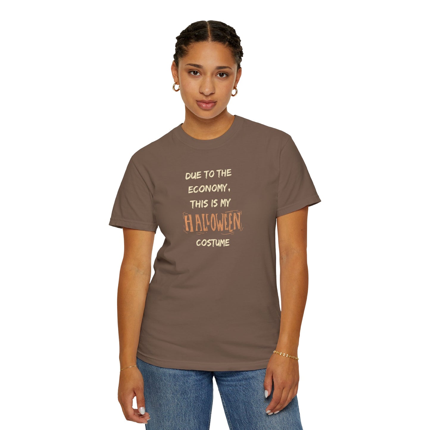 Humorous Halloween T-Shirt, Funny Costume Tee, Unisex Garment-Dyed Shirt, Casual Halloween Apparel, Gift for Halloween Celebrations