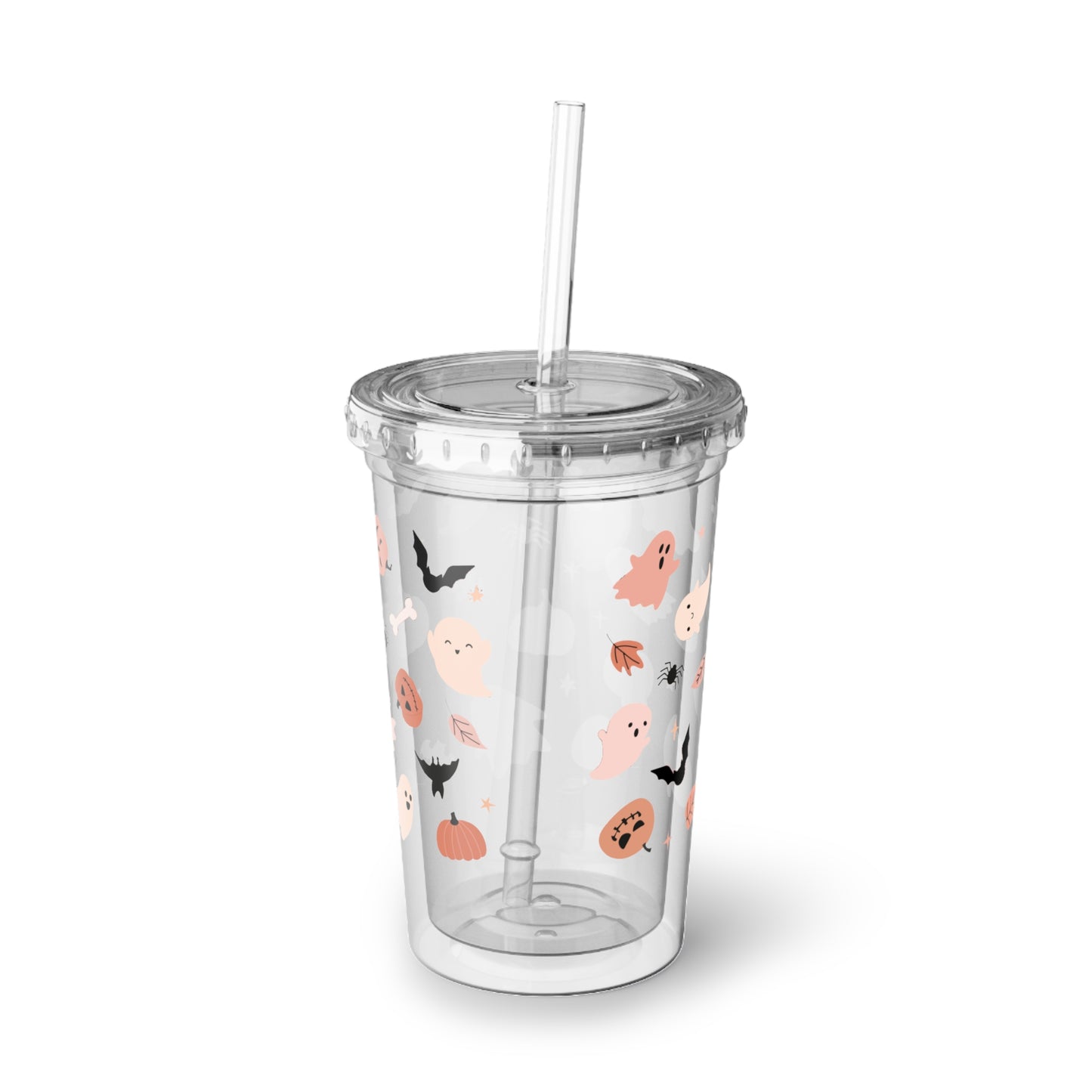 Halloween Ghost Acrylic Cup, Spooky Drinkware, Fall Beverage Tumbler, Cute Halloween Gifts, Reusable Travel Cup
