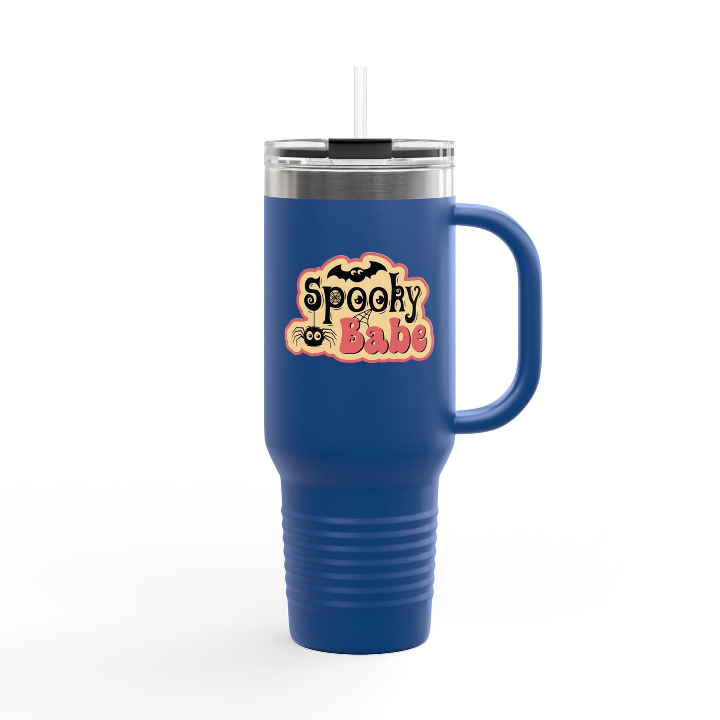 HalloweenSpooky Babe Insulated Travel Mug - 40oz, Funny Gift for Coffee Lovers, Halloween Party Mug, Fall Drinkware, Reusable Travel Cup