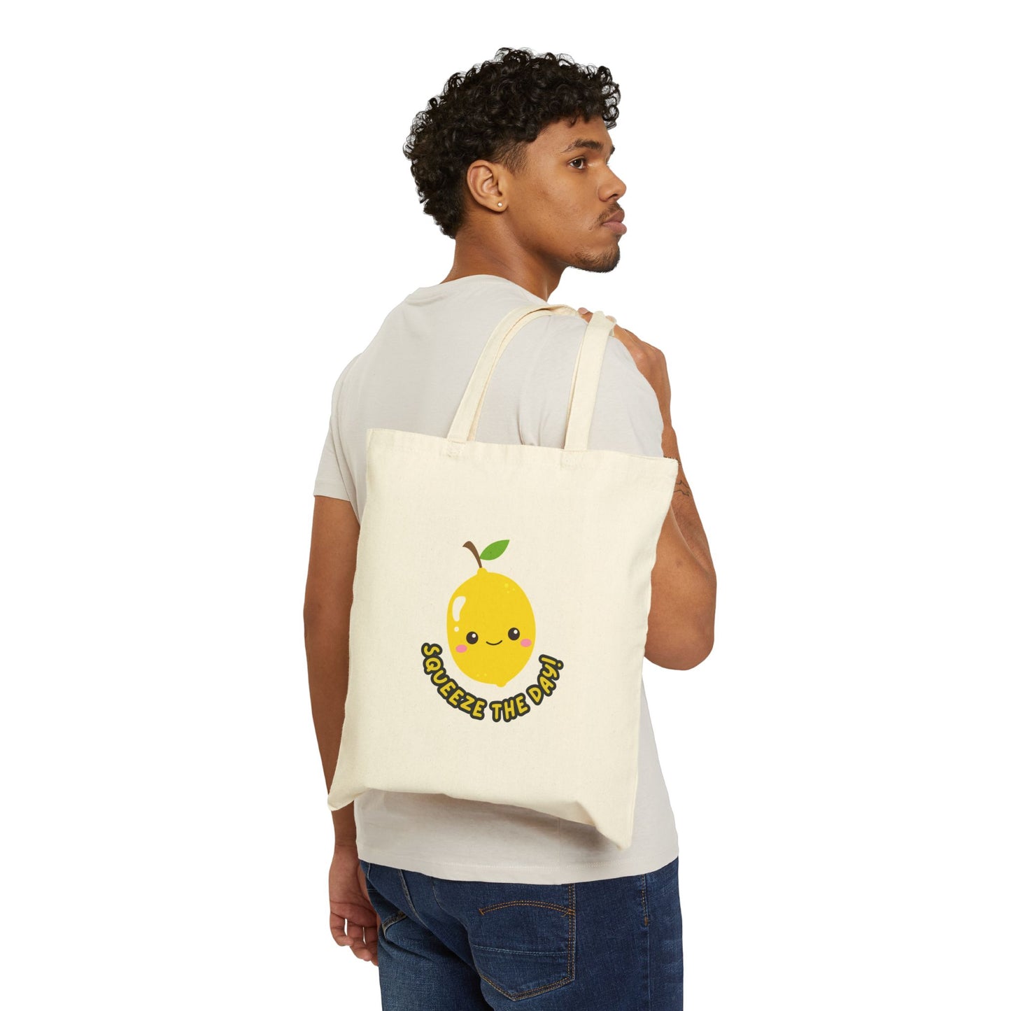 Cute Lemon Tote Bag - 'Squeeze the Day' Canvas Carryall