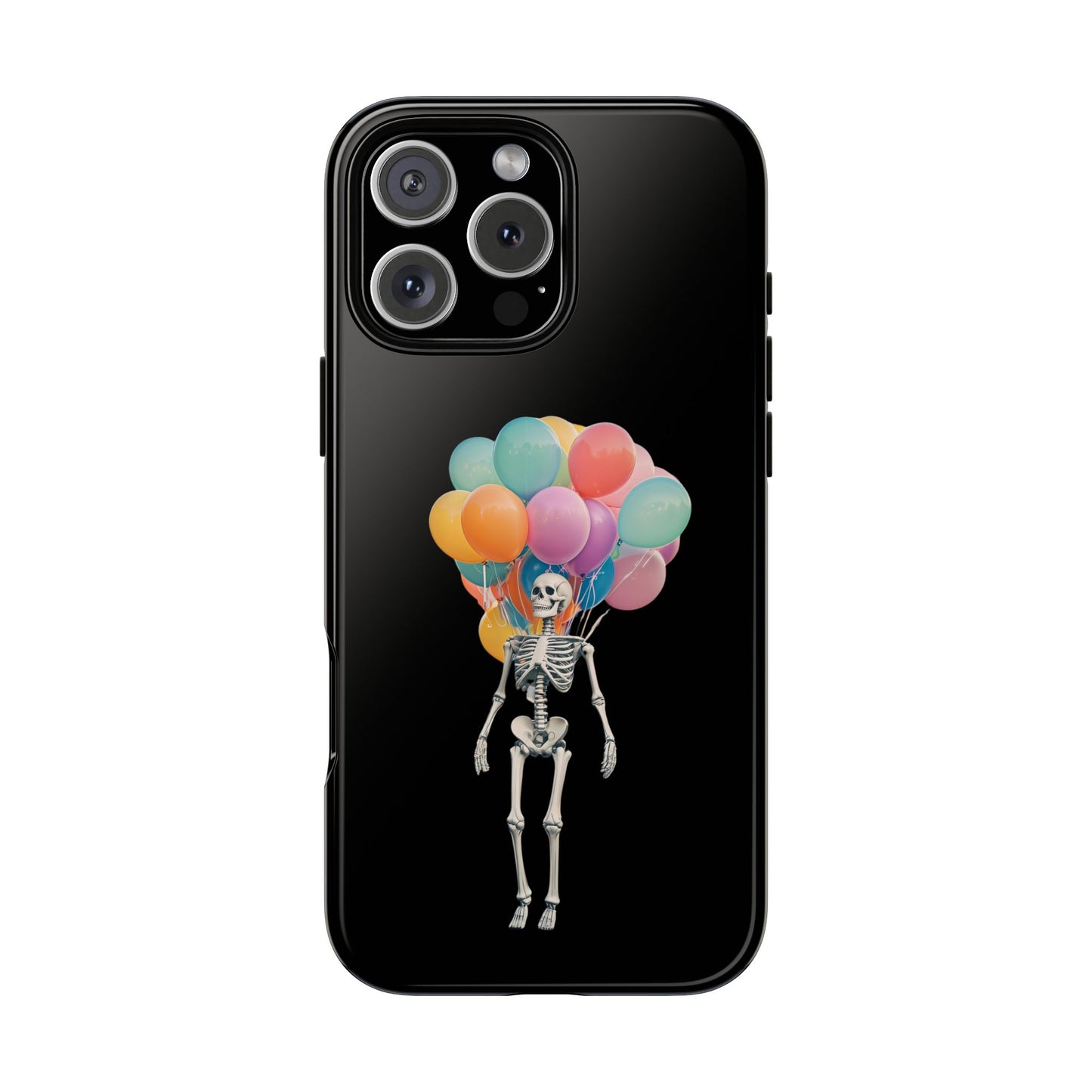 Skeleton Balloon Phone Case, Fun Halloween Gift, Unique Skeleton Design, Cute Phone Cover, Spooky Decor