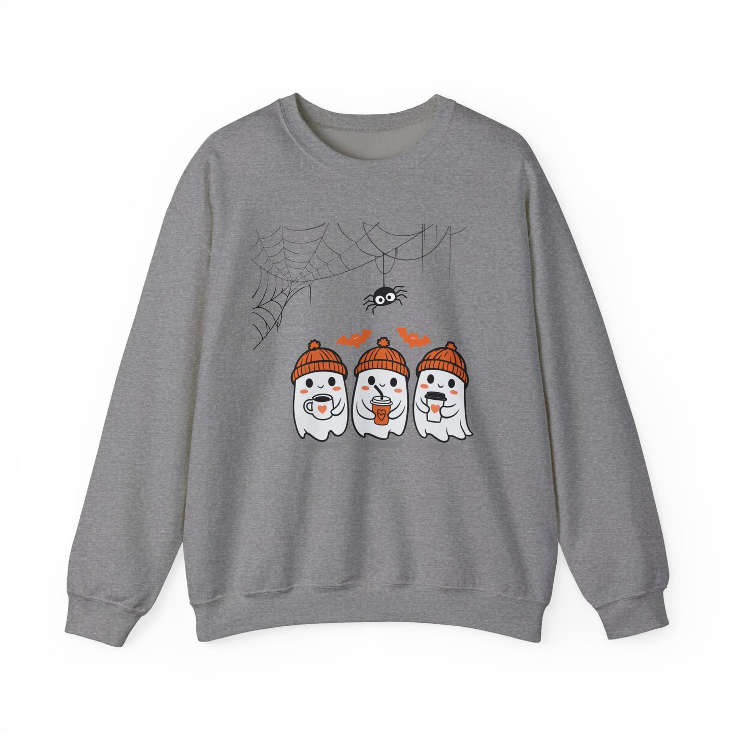 Cute Ghost Halloween Crewneck Sweatshirt, Spooky Season Sweatshirt, Halloween Apparel, Fall Fashion, Unisex Gift, Cozy Ghost Design