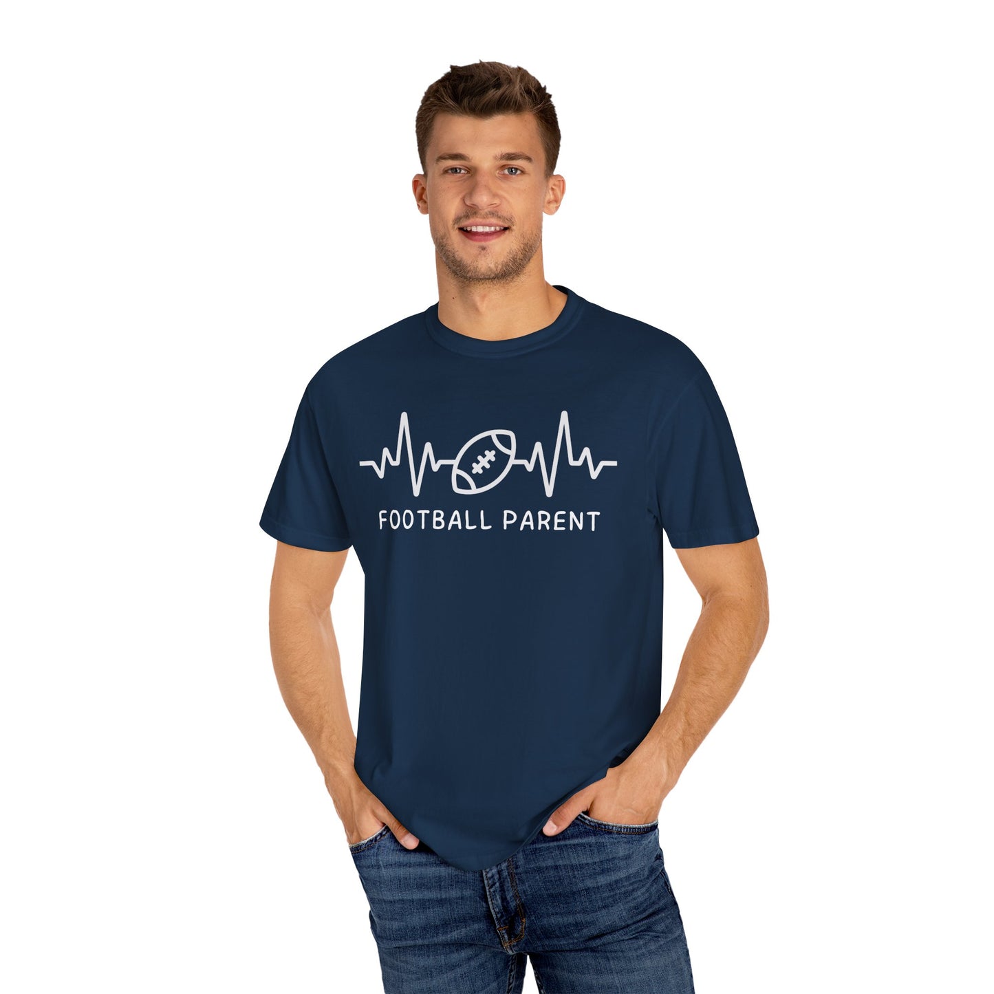 Football Parent T-Shirt - Unisex Garment-Dyed Tee, Perfect for Game Day, Father's Day, Family Gatherings, Sports Fans, Casual Wear