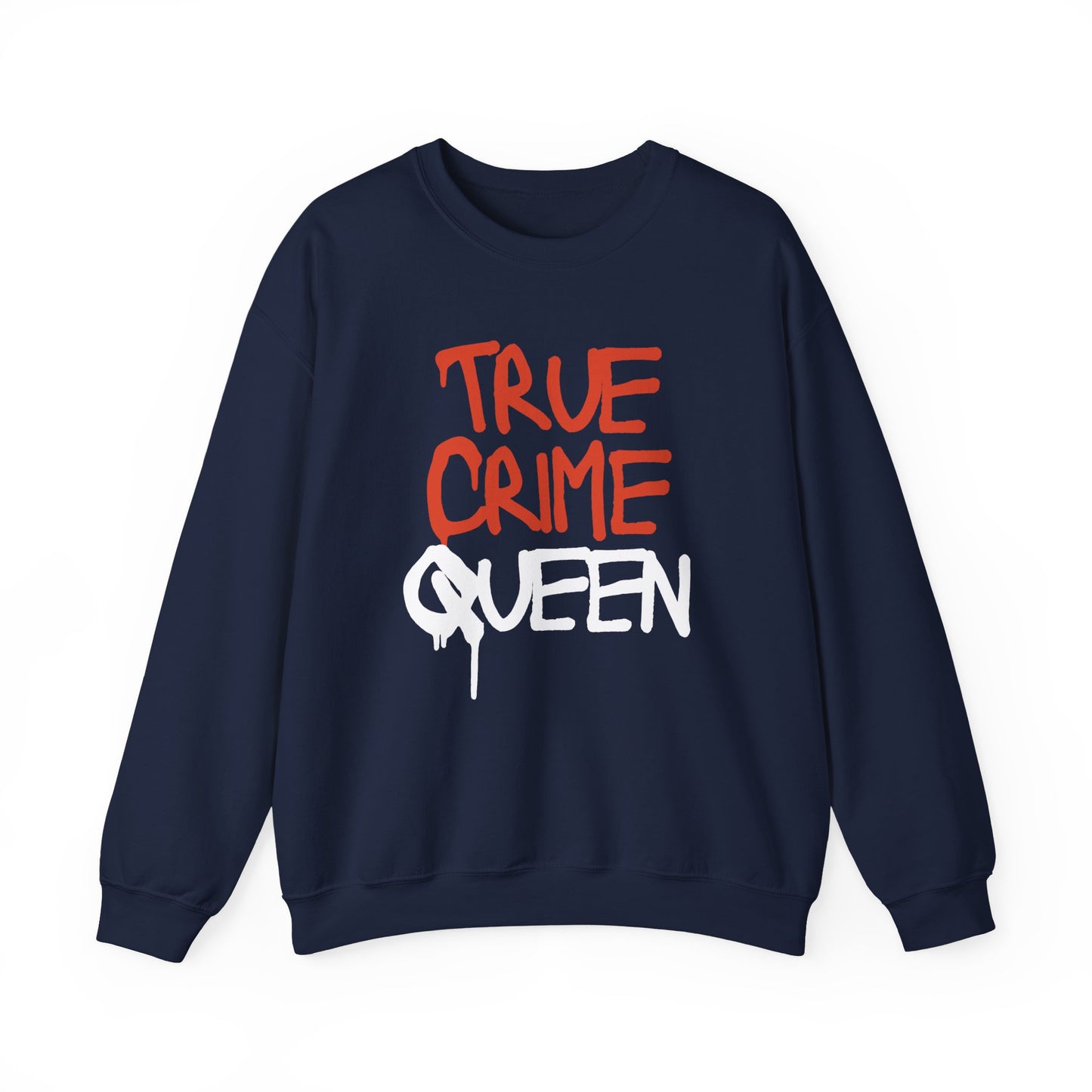 True Crime Queen Sweatshirt - Cozy Unisex Crewneck for True Crime Lovers, Comfortable Gift, Fall Fashion, Halloween Apparel