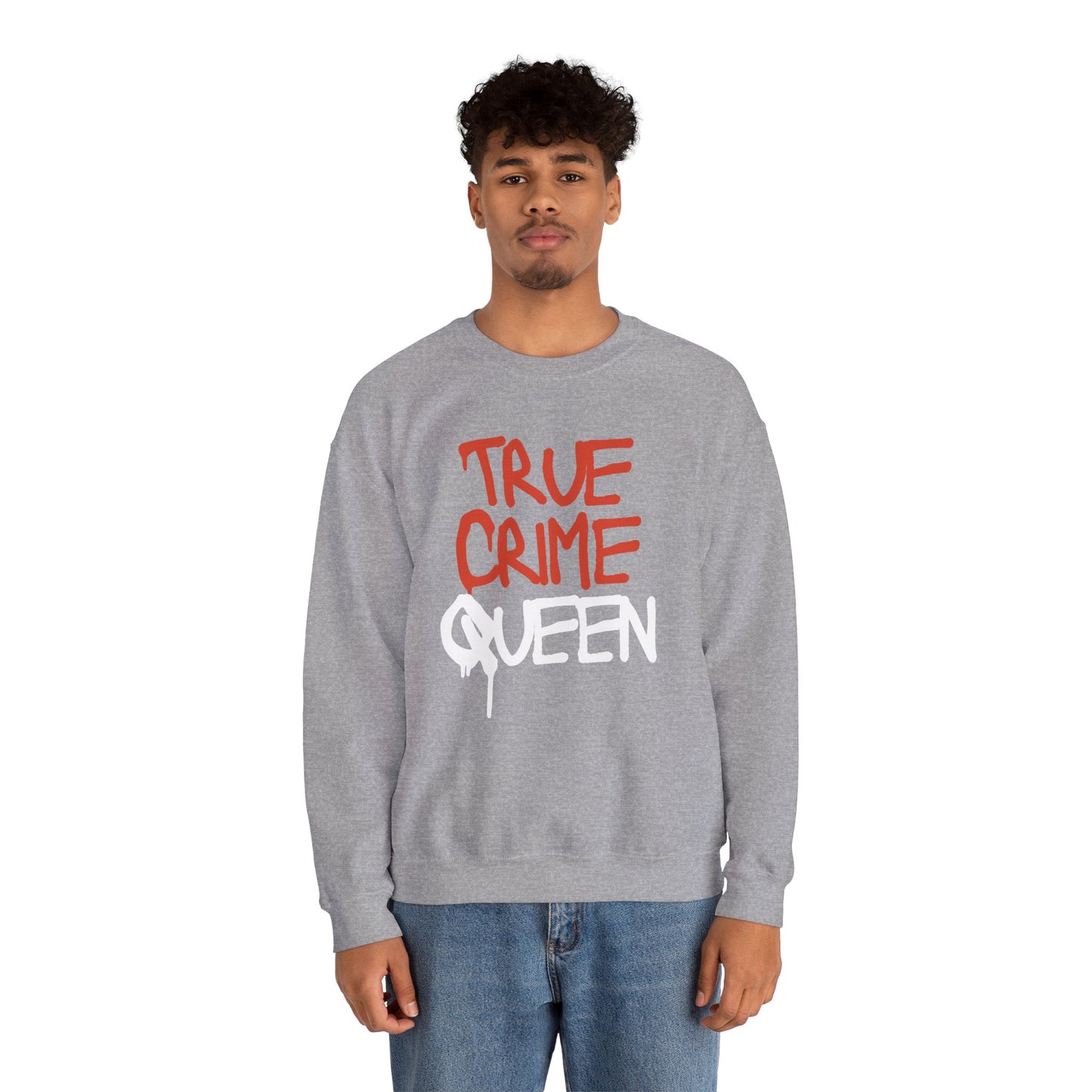 True Crime Queen Sweatshirt - Cozy Unisex Crewneck for True Crime Lovers, Comfortable Gift, Fall Fashion, Halloween Apparel