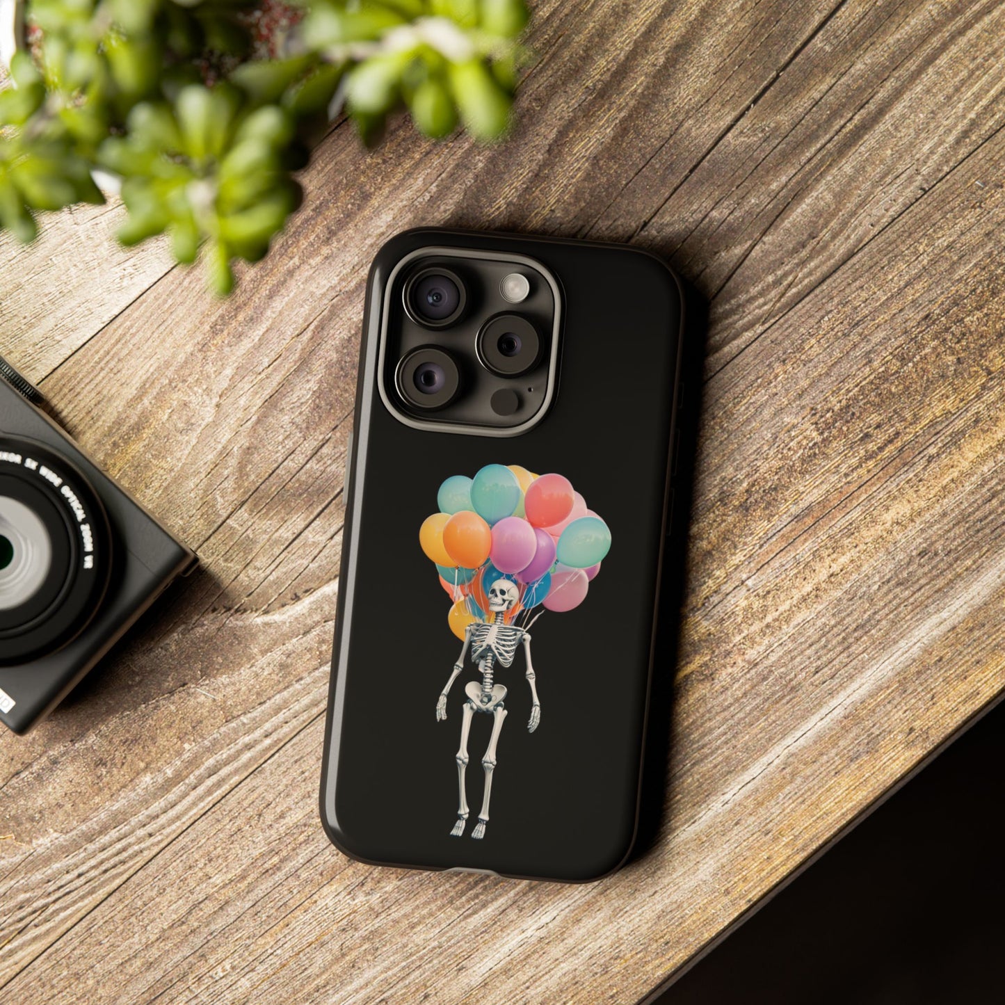 Skeleton Balloon Phone Case, Fun Halloween Gift, Unique Skeleton Design, Cute Phone Cover, Spooky Decor