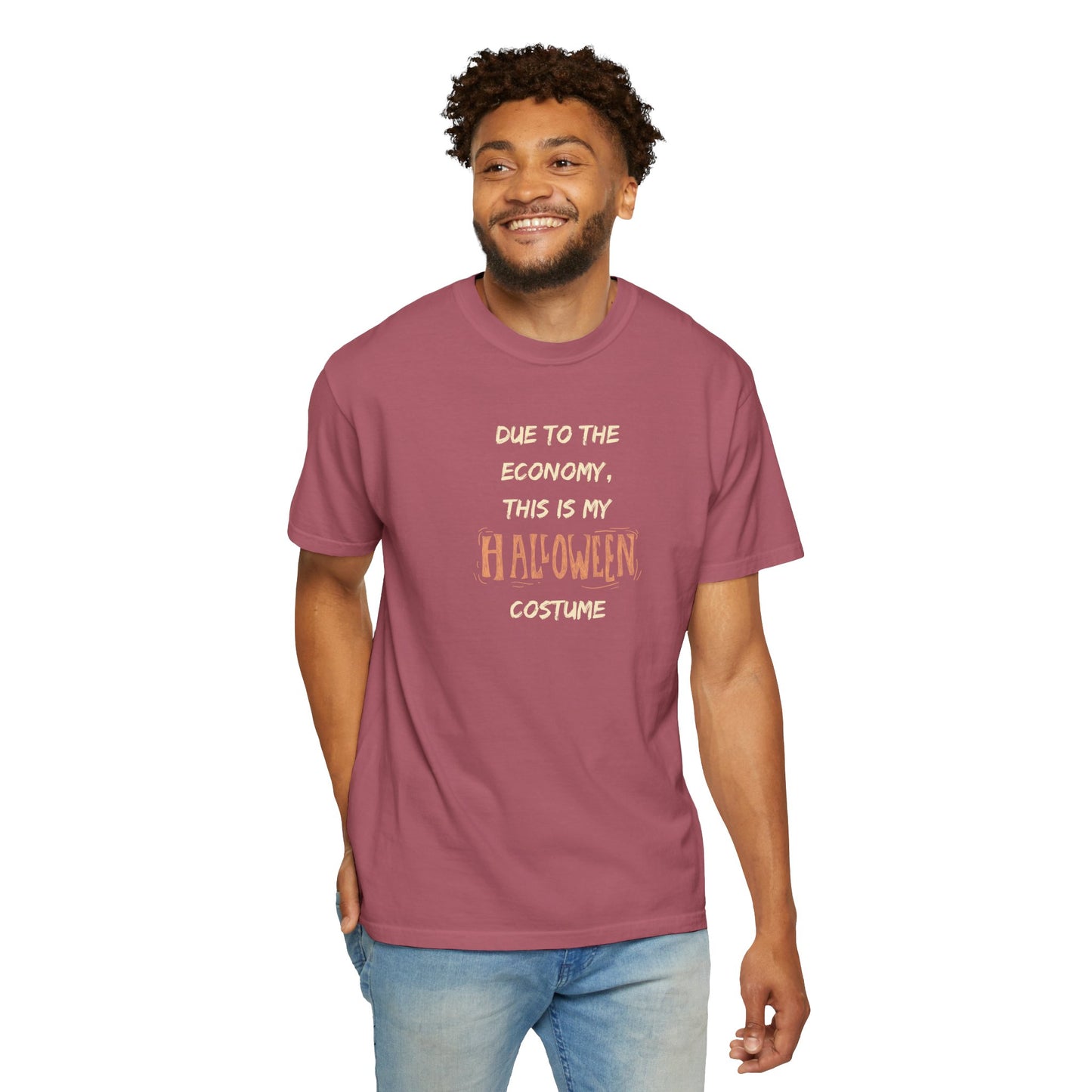 Humorous Halloween T-Shirt, Funny Costume Tee, Unisex Garment-Dyed Shirt, Casual Halloween Apparel, Gift for Halloween Celebrations