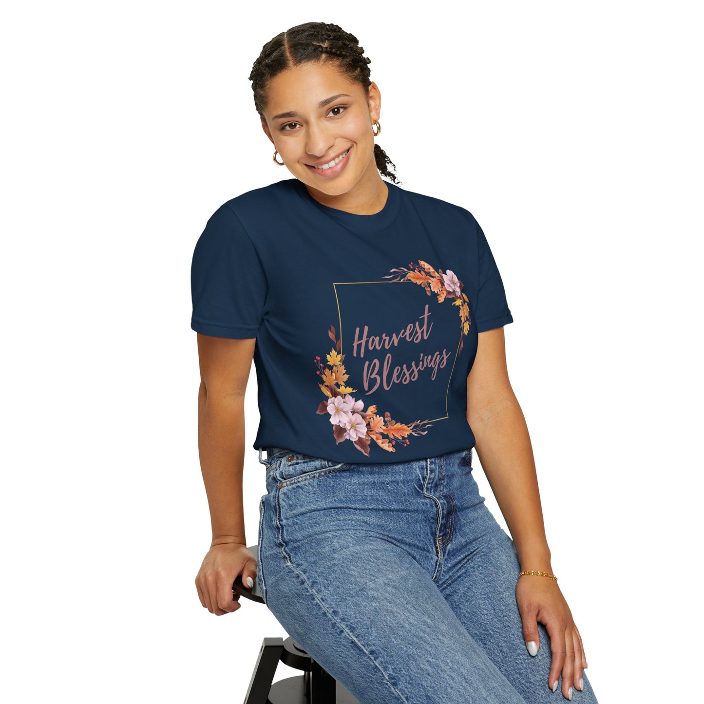 Harvest Blessings T-Shirt, Floral Unisex Tee, Autumn Gift, Thanksgiving Shirt, Cute Casual Wear, Boho Style Top