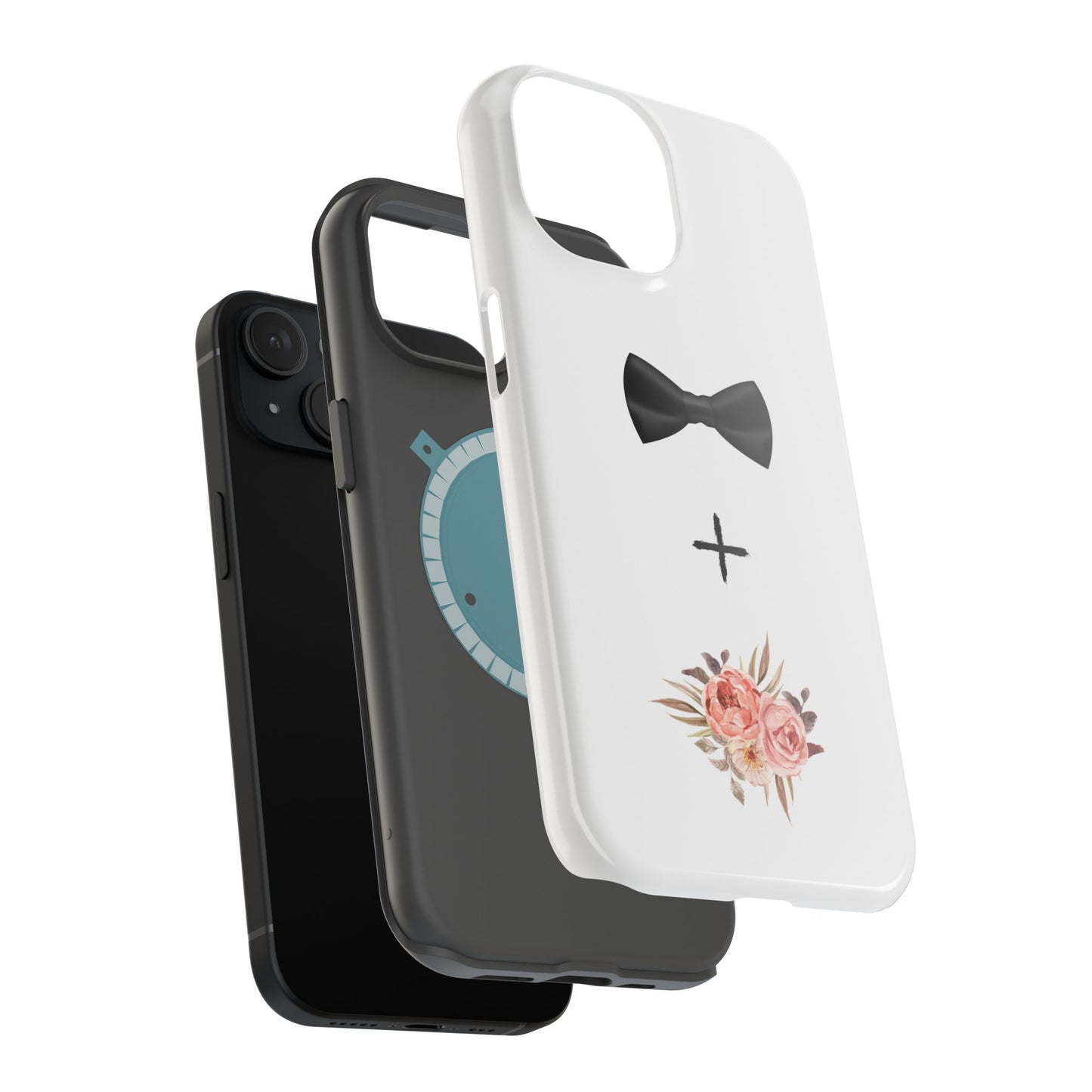 Floral Bow Tie Magnetic Tough Case - Elegant Phone Protection