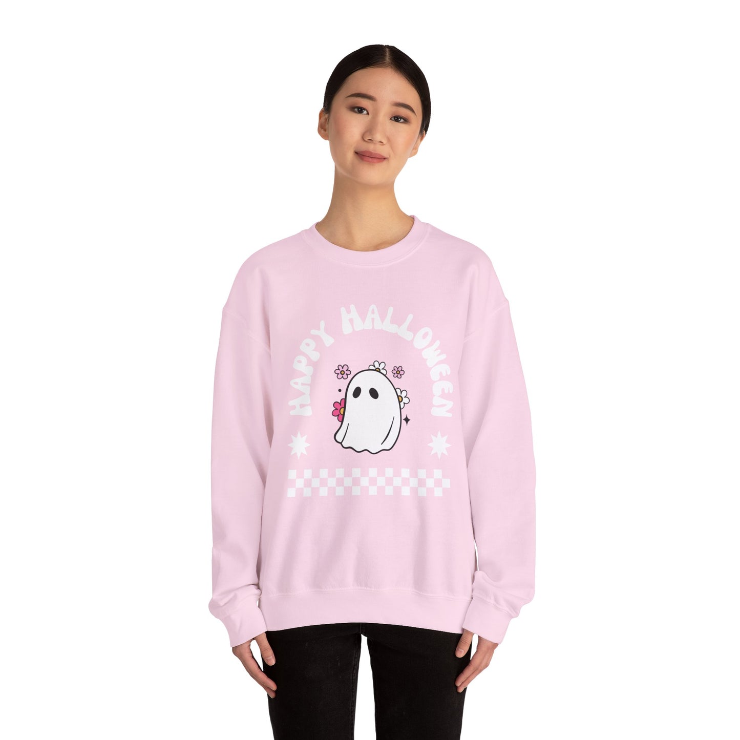 Halloween Ghost Sweatshirt, Cozy Unisex Crewneck, Fall Apparel, Spooky Season Top, Halloween Gift, Festival Clothing