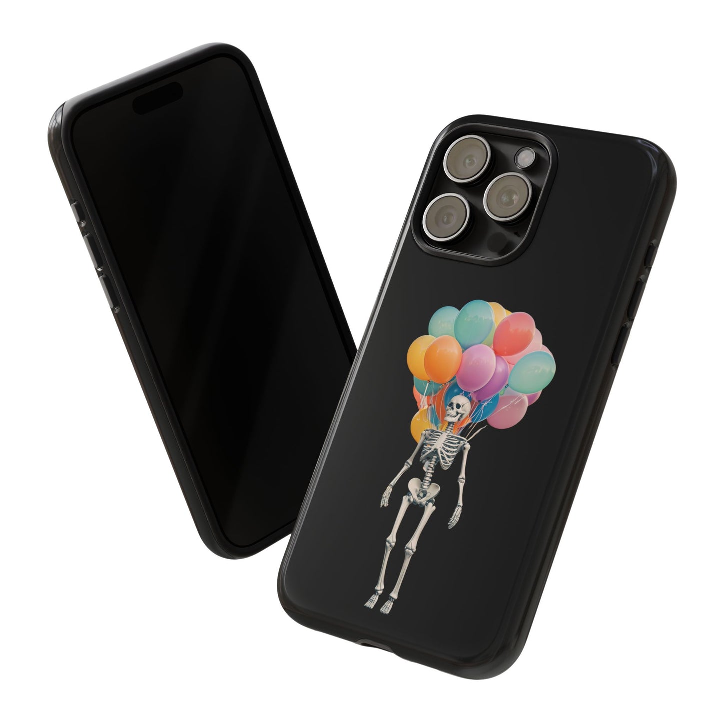 Skeleton Balloon Phone Case, Fun Halloween Gift, Unique Skeleton Design, Cute Phone Cover, Spooky Decor