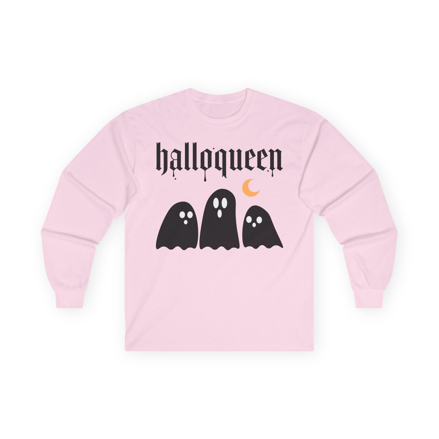 Unisex Halloween Ghosts Long Sleeve Tee - 'Halloqueen'