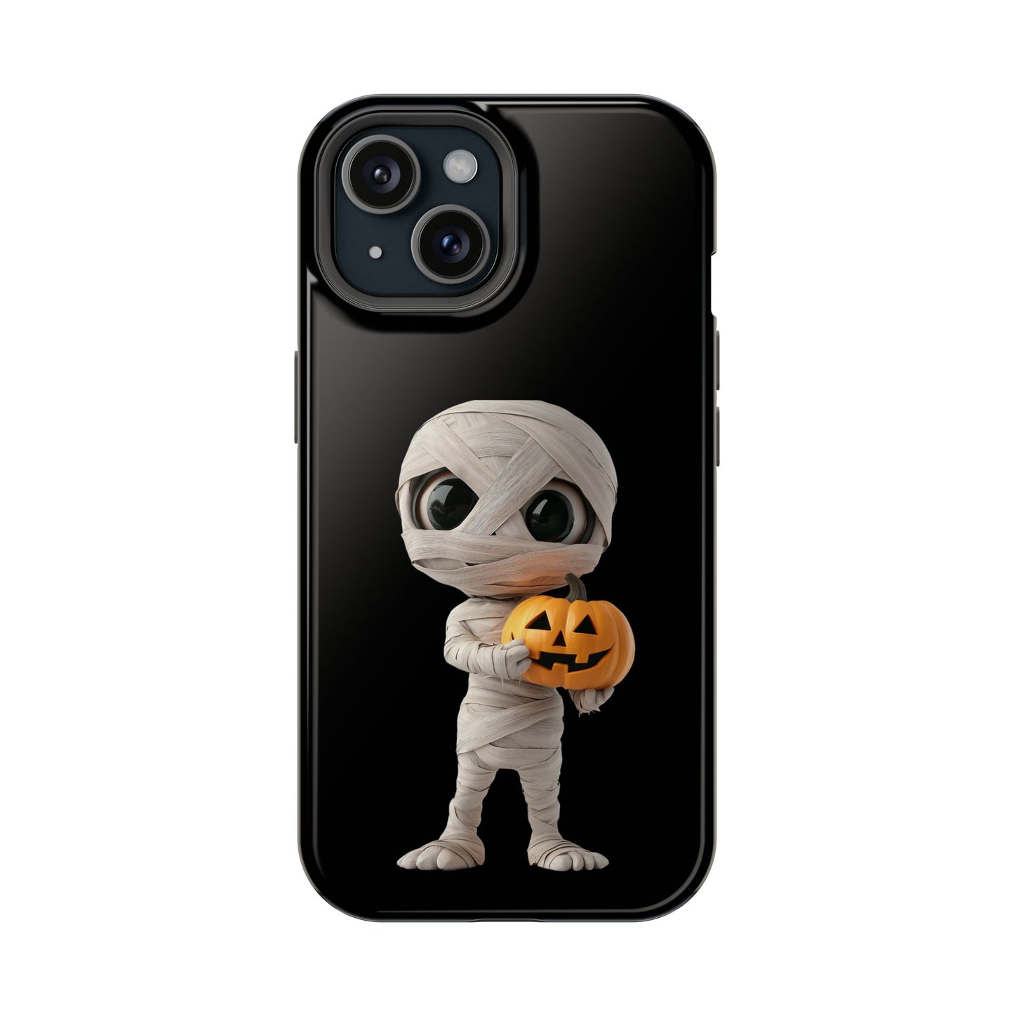 Halloween Mummy Pumpkin Phone Case, Cute Monster Tough Cover, Fall Festivities Accessory, Spooky Kid-Friendly Gift, Mobile Protective Gear