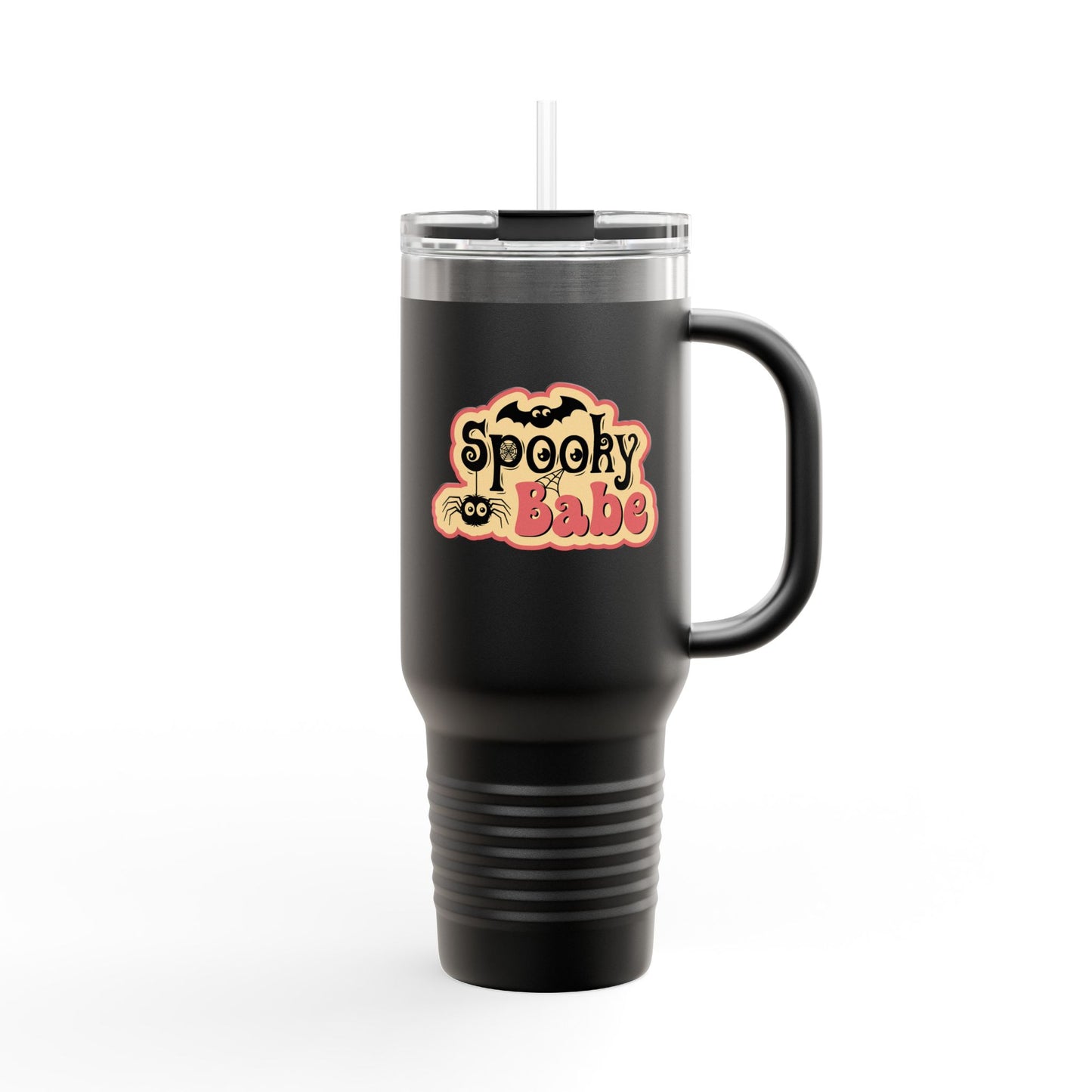 HalloweenSpooky Babe Insulated Travel Mug - 40oz, Funny Gift for Coffee Lovers, Halloween Party Mug, Fall Drinkware, Reusable Travel Cup