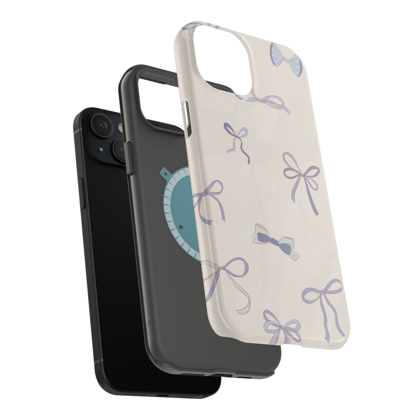 Chic Bow Pattern Magnetic Tough Cases, Stylish Phone Protection, Gift for Her, Birthday, Cute Accessories, Trendy Tech