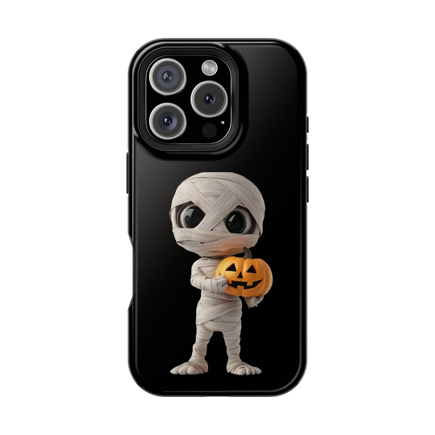Halloween Mummy Pumpkin Phone Case, Cute Monster Tough Cover, Fall Festivities Accessory, Spooky Kid-Friendly Gift, Mobile Protective Gear