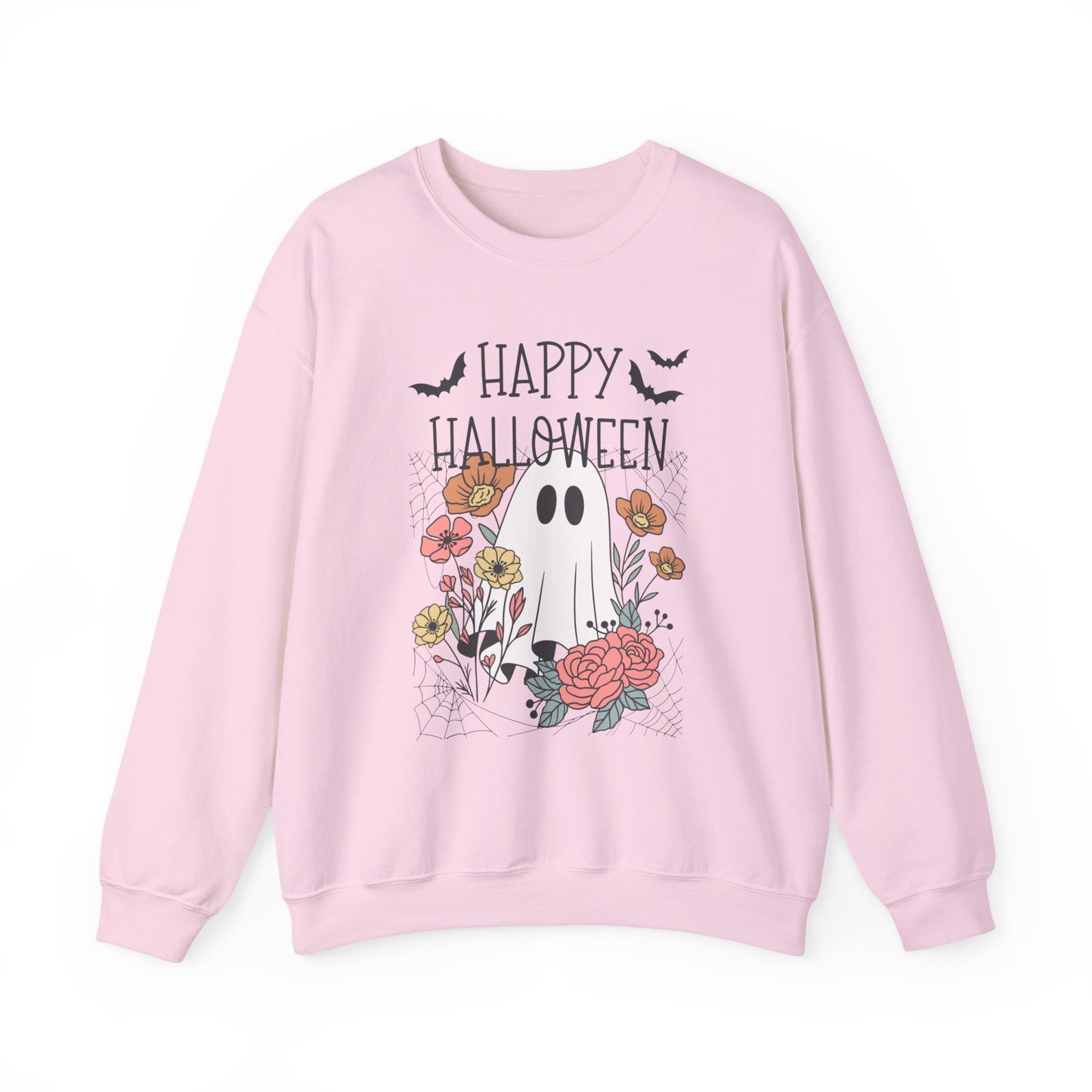 Happy Halloween Ghost Sweatshirt, Unisex Crewneck, Cozy Fall Apparel, Perfect Halloween Gift, Autumn Fashion, Spooky Season