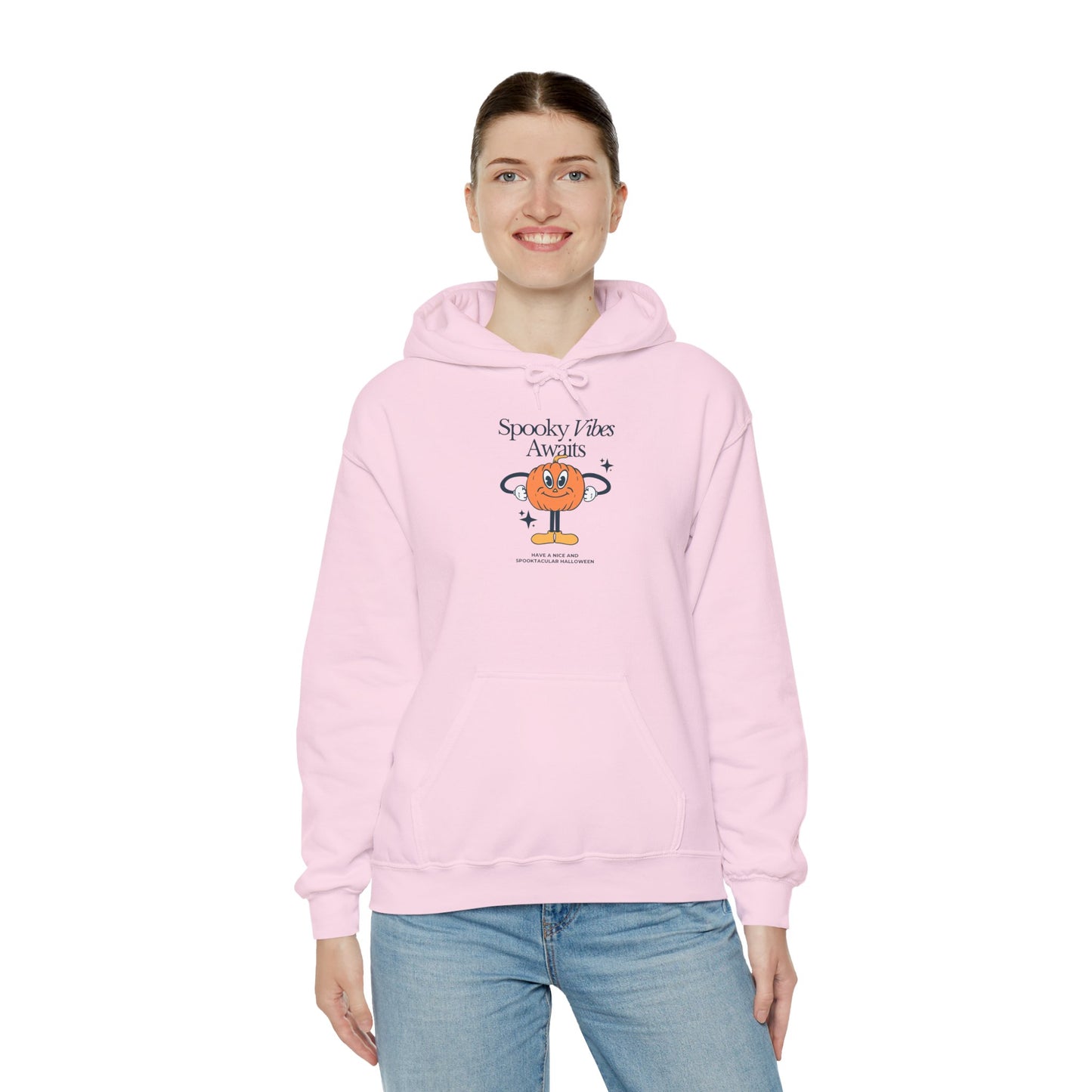 Spooky Vibes Unisex Hooded Sweatshirt, Halloween Apparel, Cozy Hoodie, Pumpkin Sweatshirt, Holiday Gift, Casual Wear