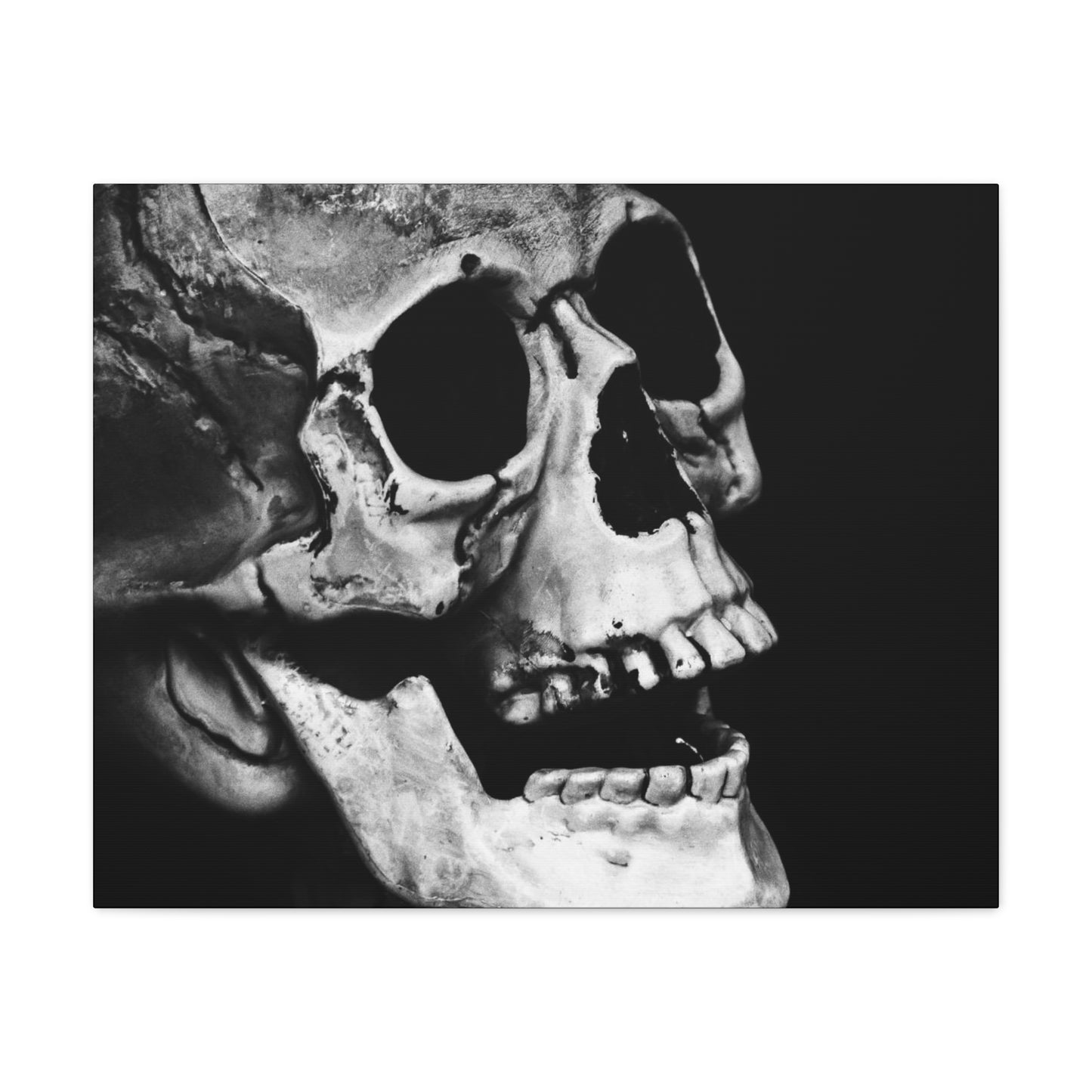 Black Skull Matte Canvas Art, Gothic Wall Decor, Halloween Decoration, Unique Home Aesthetic, Edgy Interior Design