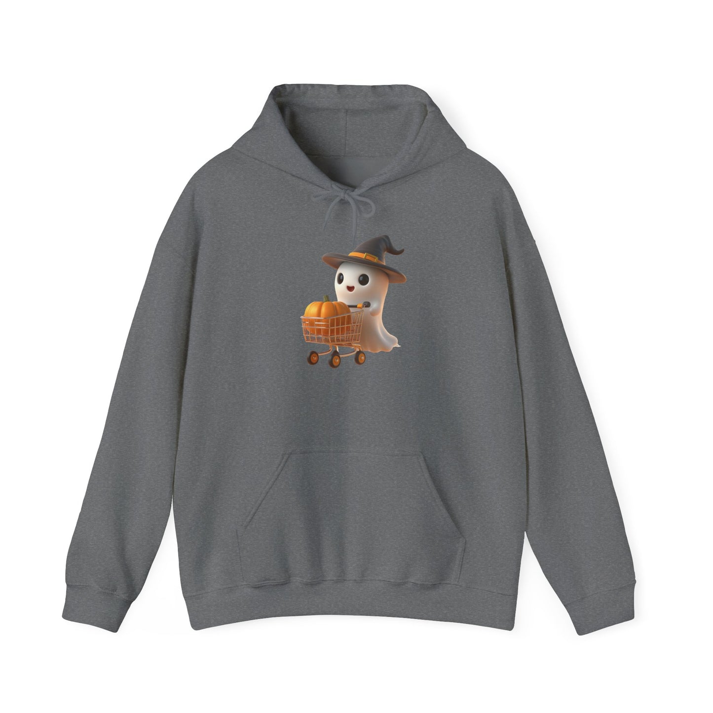 Friendly Ghost Shopper Halloween Hoodie, Unisex Pullover Sweatshirt for Fall, Cozy Halloween Sweatshirt, Ghost Lovers Gift, Spooky Season Apparel