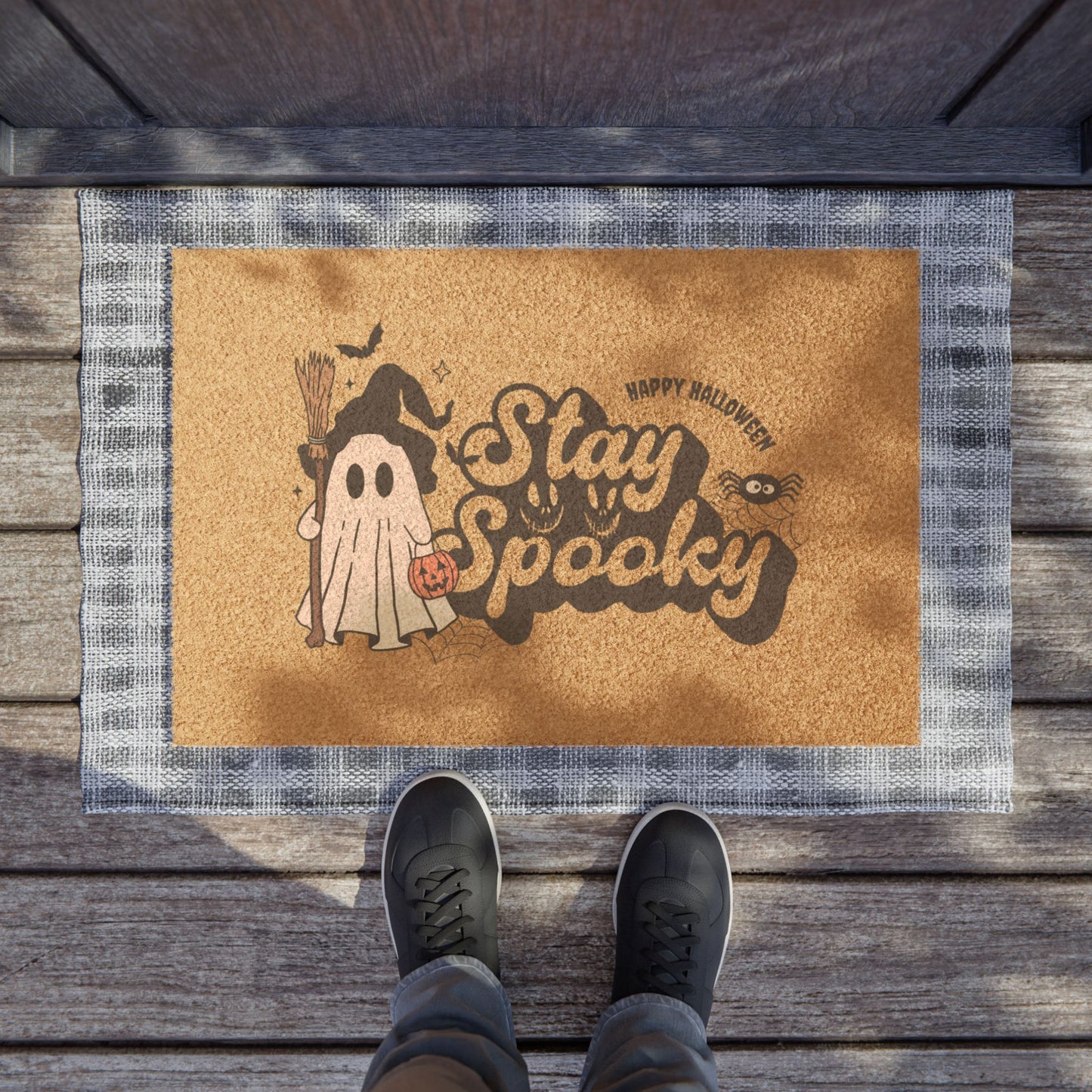 Spooky Halloween Doormat, Stay Spooky Welcome Mat, Fall Decor, Ghost Door Mat, Halloween Home Decor, Trick or Treat Entrance Rug
