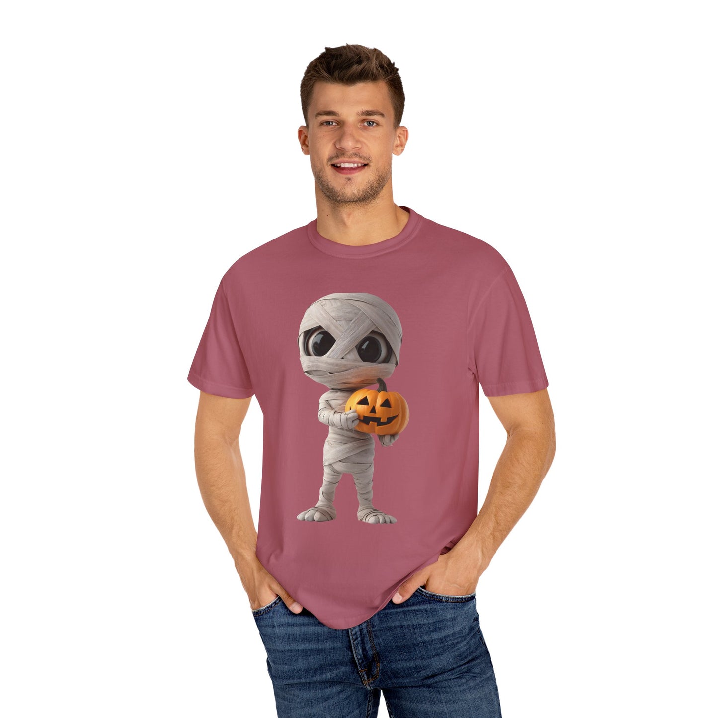 Halloween Mummy Pumpkin T-Shirt, Unisex Graphic Tee, Spooky Season Apparel, Halloween Costume Top, Fall Festival Shirt