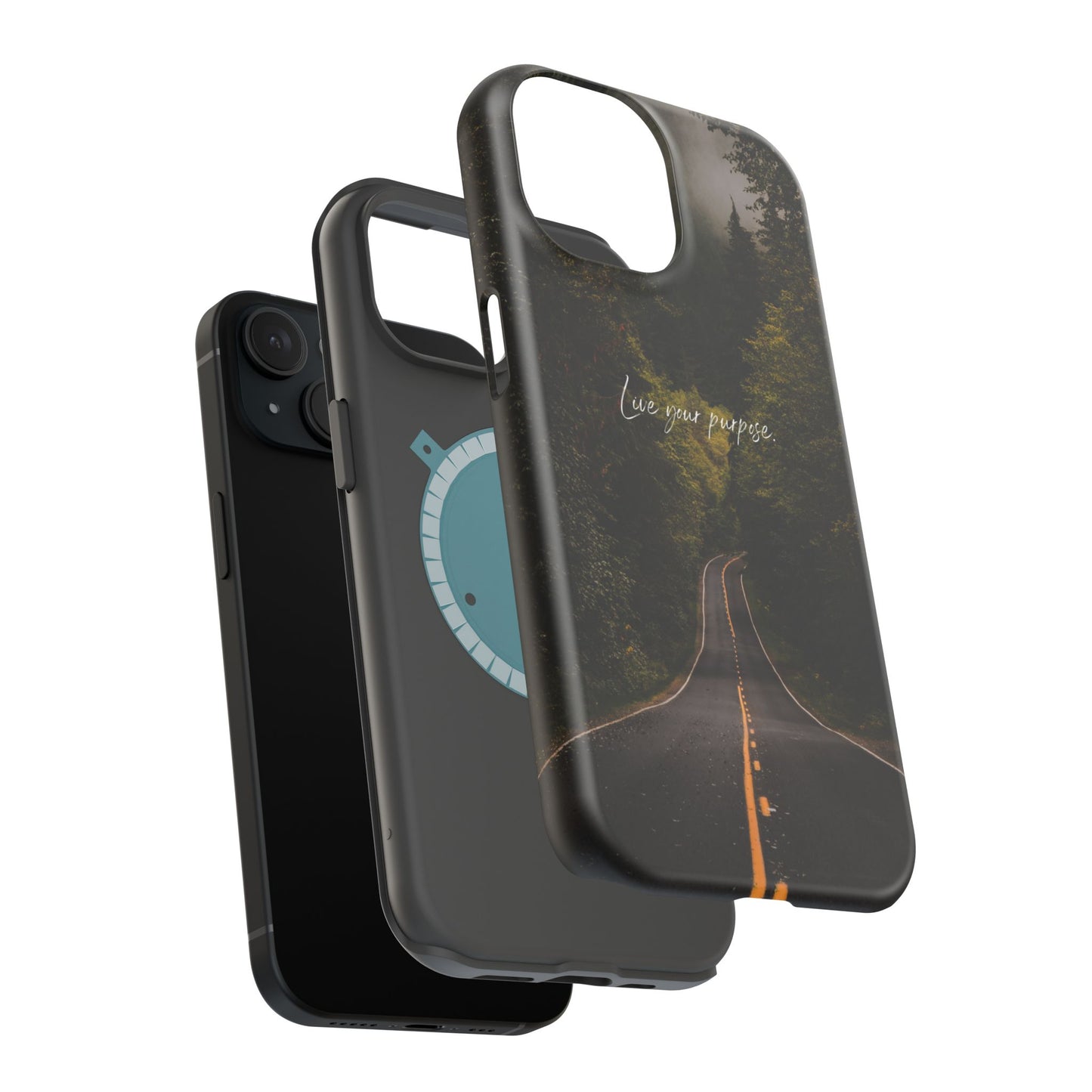 Inspirational Magnetic Tough Case - 'Live Your Purpose' Nature Design for iPhone