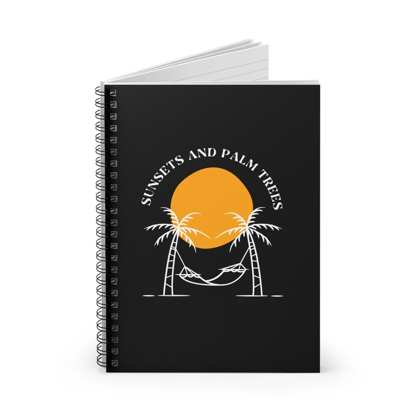 Sunset Palm Tree Spiral Notebook - Tropical Vibes, Journal for Beach Lovers, Gift for Her, Travel Diary, Summer Memories