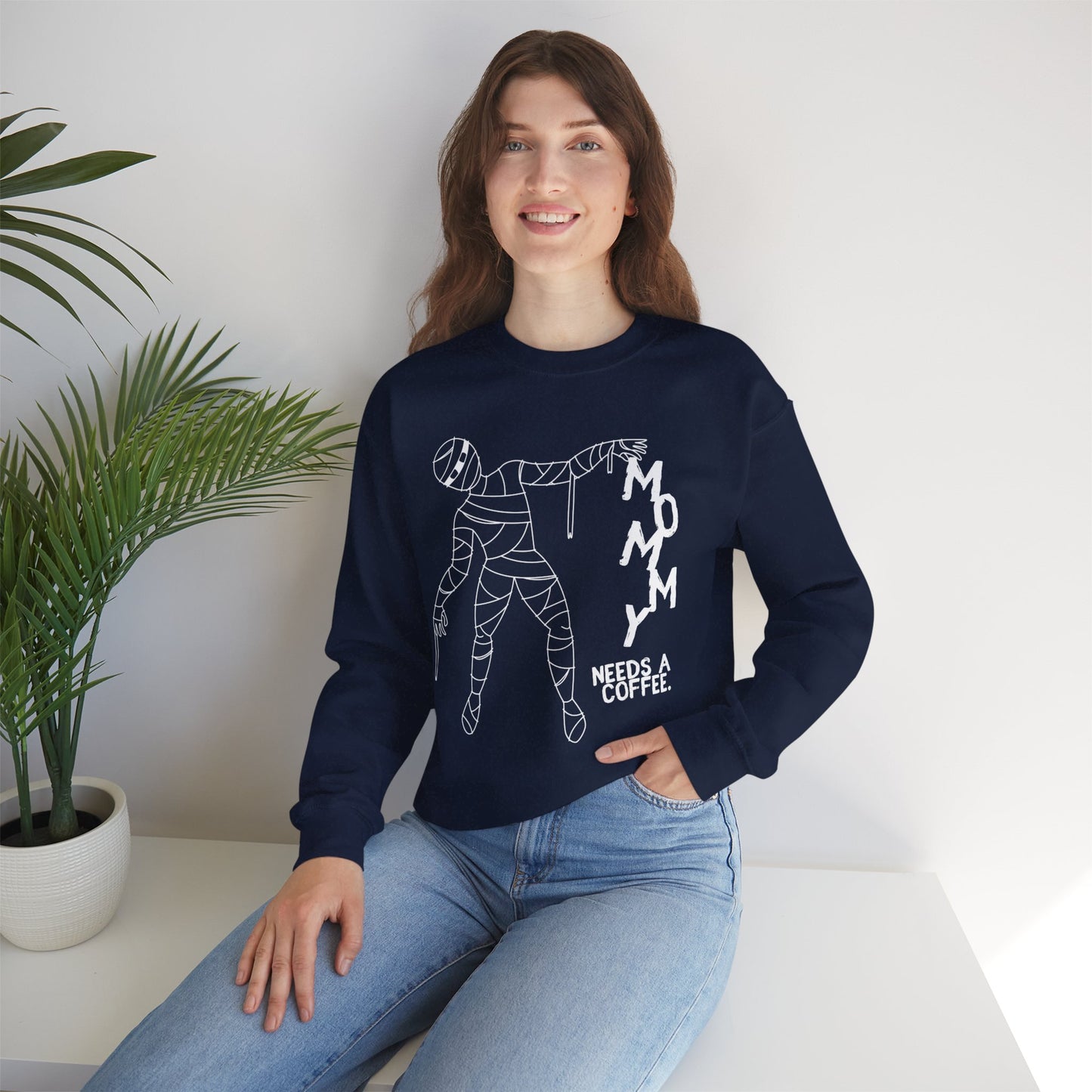 Spooky Coffee Lover Sweatshirt, Halloween Gift, Mom Life Crewneck, Cozy Fall Fashion, Casual Everyday Wear, Gift for Moms