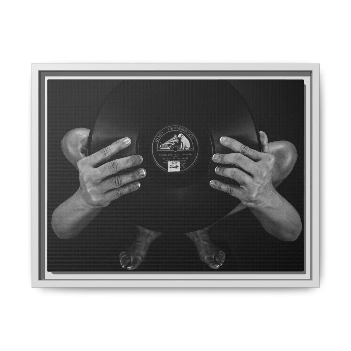 Framed Vinyl Art Print, Music Decor, Home Office Wall Art, Gift for Music Lovers, Black and White Artwork, Unique Home Decoration