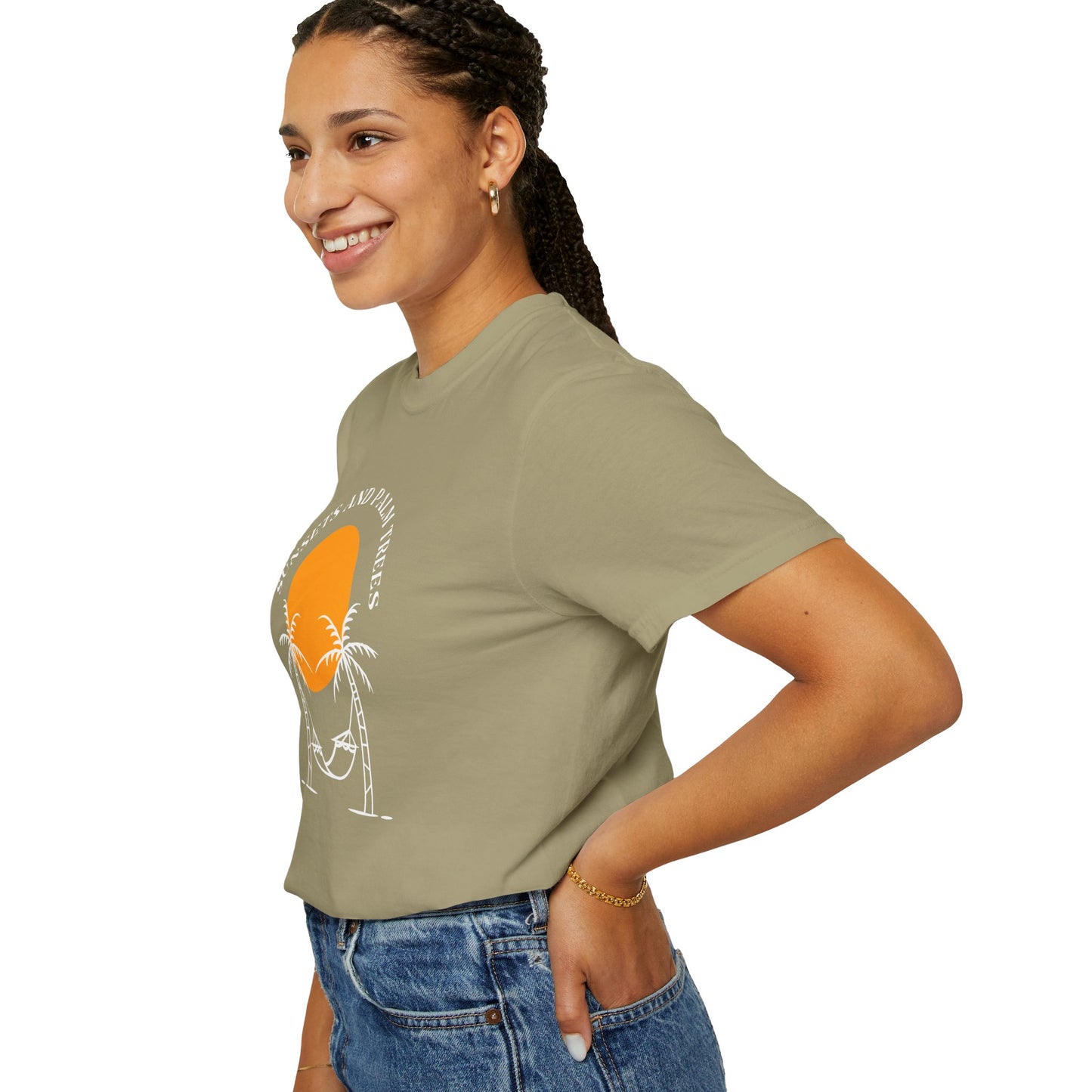Sunset and Palm Trees T-shirt, Unisex Relaxed Tee, Summer Vibes Shirt, Vacation Attire, Beach Lover Gift, Casual Wear
