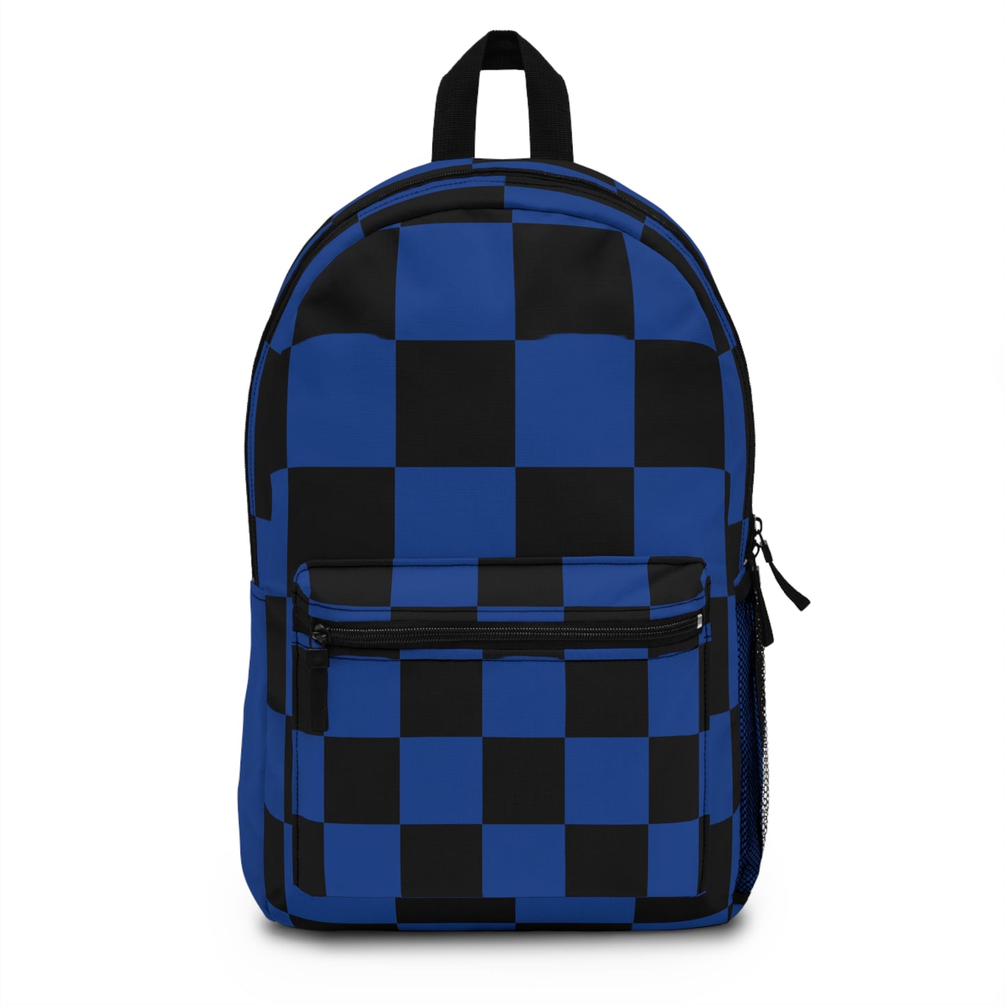 Stylish Blue Checkered Backpack - Trendy School Bag, Casual Daypack, Gift for Students, Graphic Backpack, Modern Travel Accessories