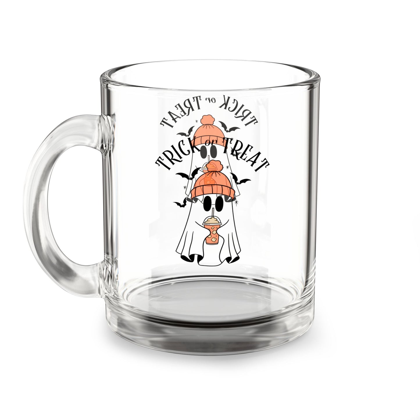 Halloween Ghost Glass Mug, Perfect for Treats or Drinks, Spooky Decor, Coffee Lovers Gift, 10oz Trick or Treat Mug