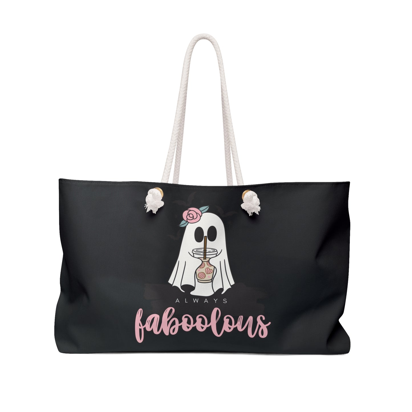 Faboolous Weekender Bag, Ghost Theme Travel Tote, Weekend Getaway Bag, Unique Gift, Halloween Tote, Stylish Beach Bag