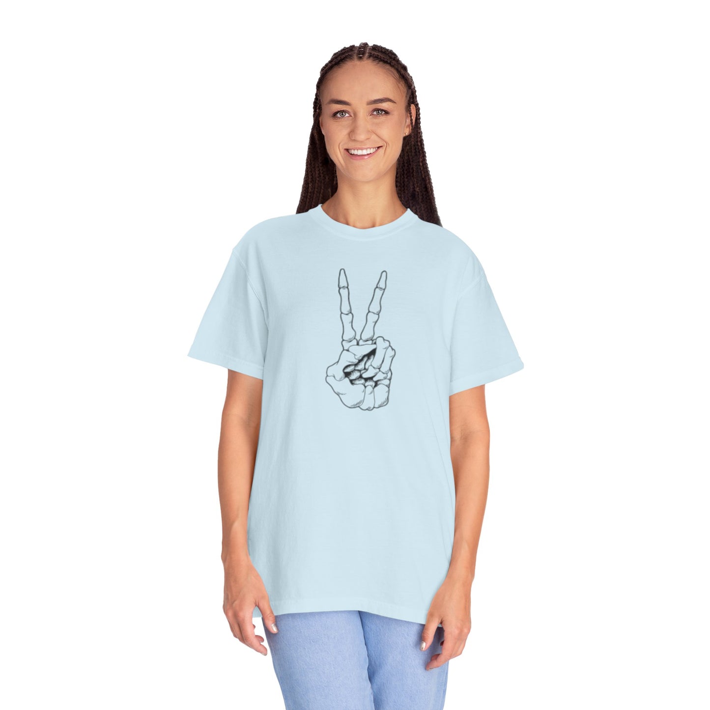 Peace To Death Unisex Garment-Dyed T-Shirt, Soft Graphic Tee for Casual Wear, Perfect for Earth Day, Music Festivals, and Relaxed Outings