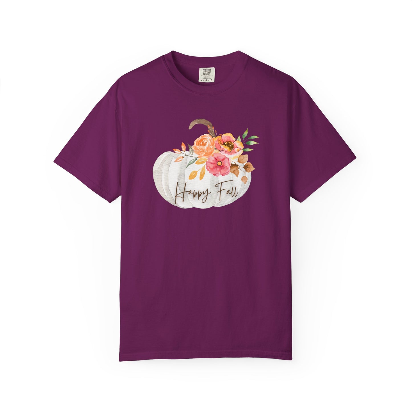 Happy Fall Pumpkin T-Shirt | Unisex Garment-Dyed Tee for Autumn, Thanksgiving, Fall Fashion, Pumpkin Lovers, Seasonal Style