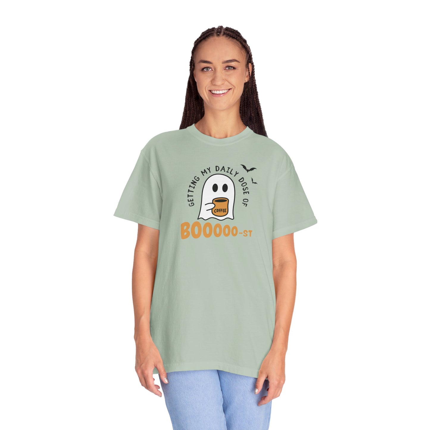 Spooky Coffee T-Shirt, Halloween Shirt, Ghost Tee, Unisex Graphic Tee, Fun Relaxed Wear