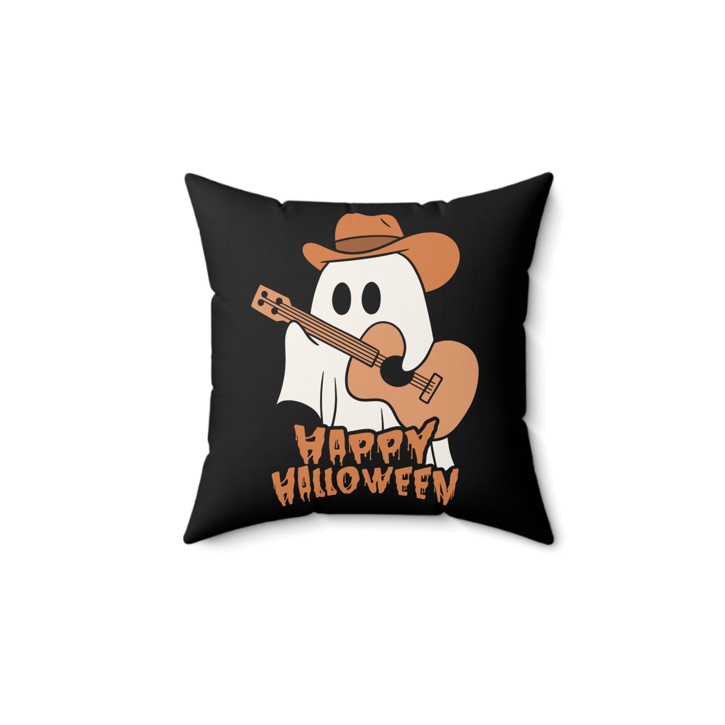 Halloween Ghost Guitar Pillow, Decorative Fall Cushion, Spooky Home Decor, Halloween Party Decor, Fall Pillow