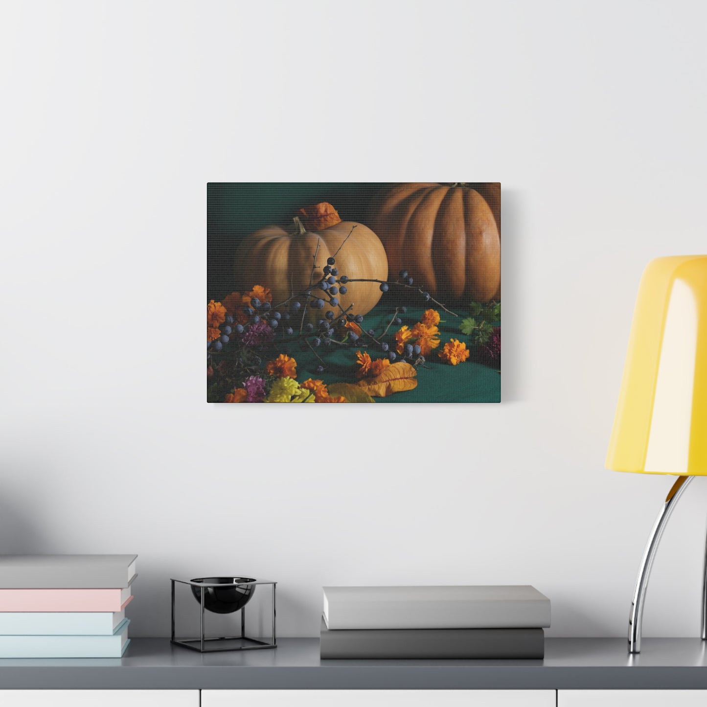 Autumn Themed Canvas Print, Fall Decor, Pumpkin Art, Seasonal Wall Art, Thanksgiving Decoration, Home Decor Gift