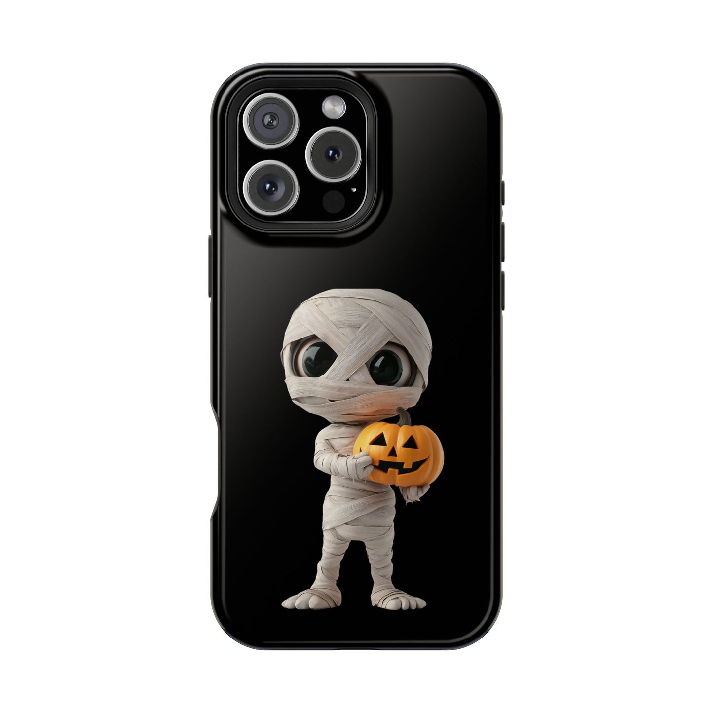 Halloween Mummy Pumpkin Phone Case, Cute Monster Tough Cover, Fall Festivities Accessory, Spooky Kid-Friendly Gift, Mobile Protective Gear