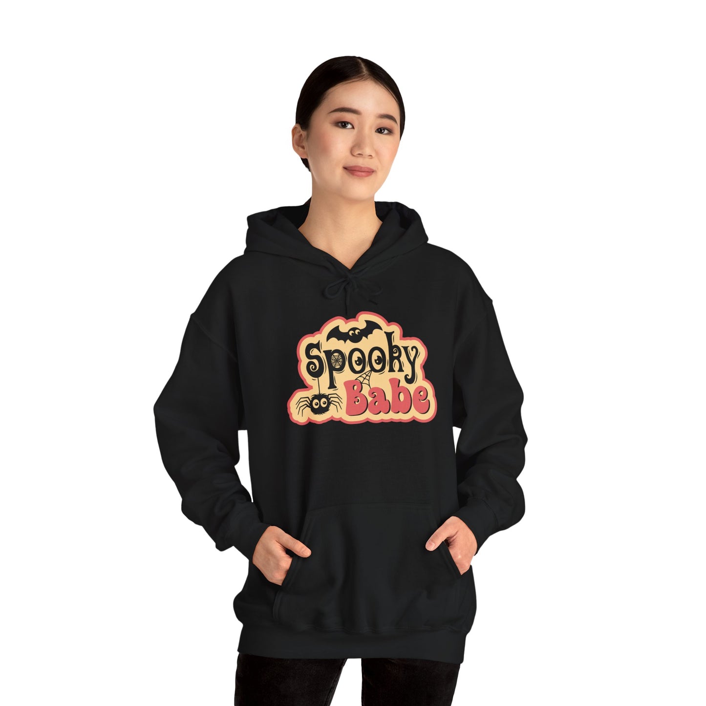 Spooky Babe Hoodie - Perfect for Halloween, Unisex Sweatshirt, Cozy Fall Wear, October Festivities, Cute Ghost Design